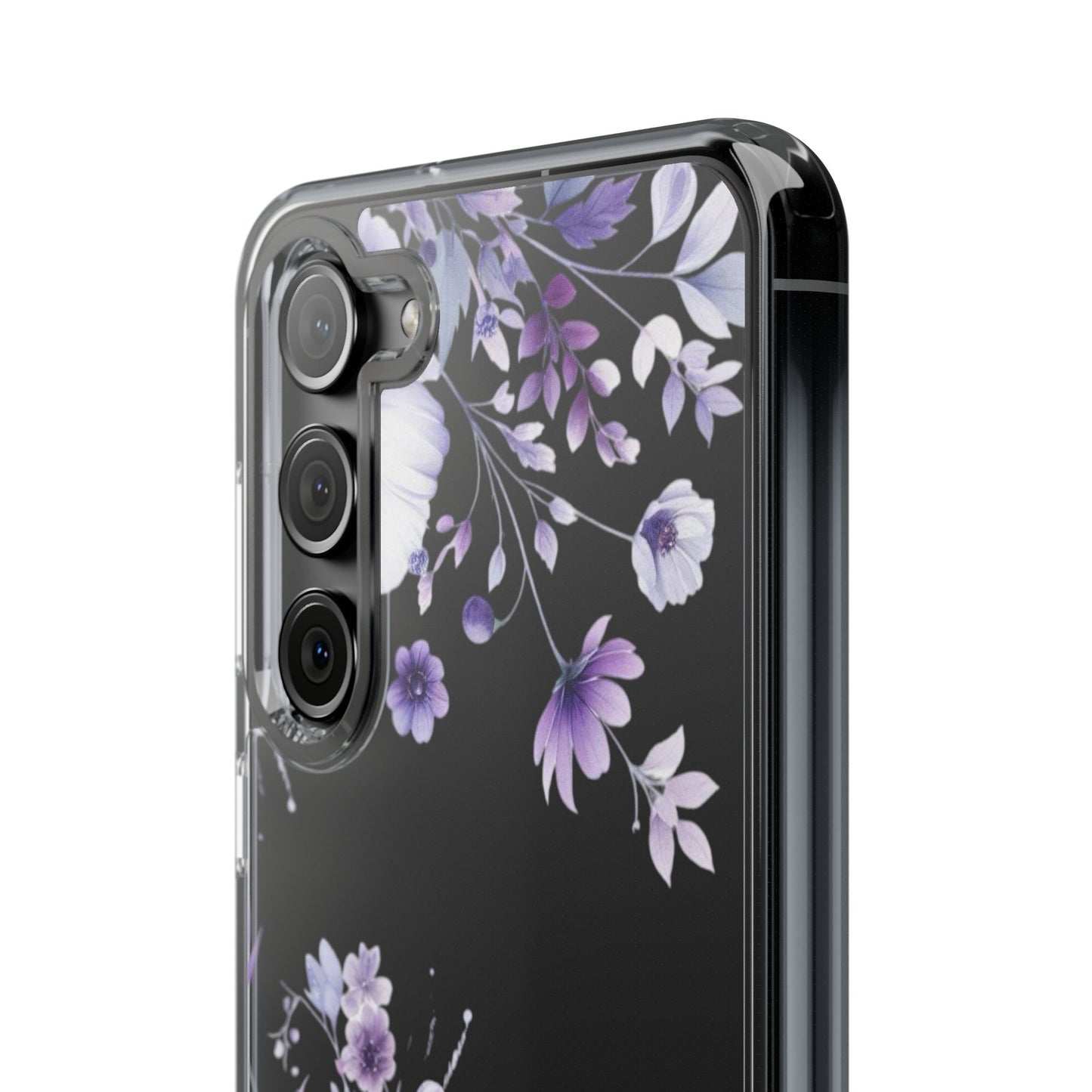 Clear Purple Flower Phone Case