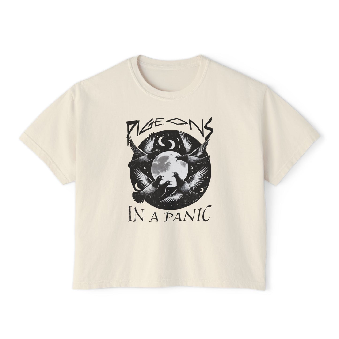 Boxy Tee - Pigeons in a Panic Shirt