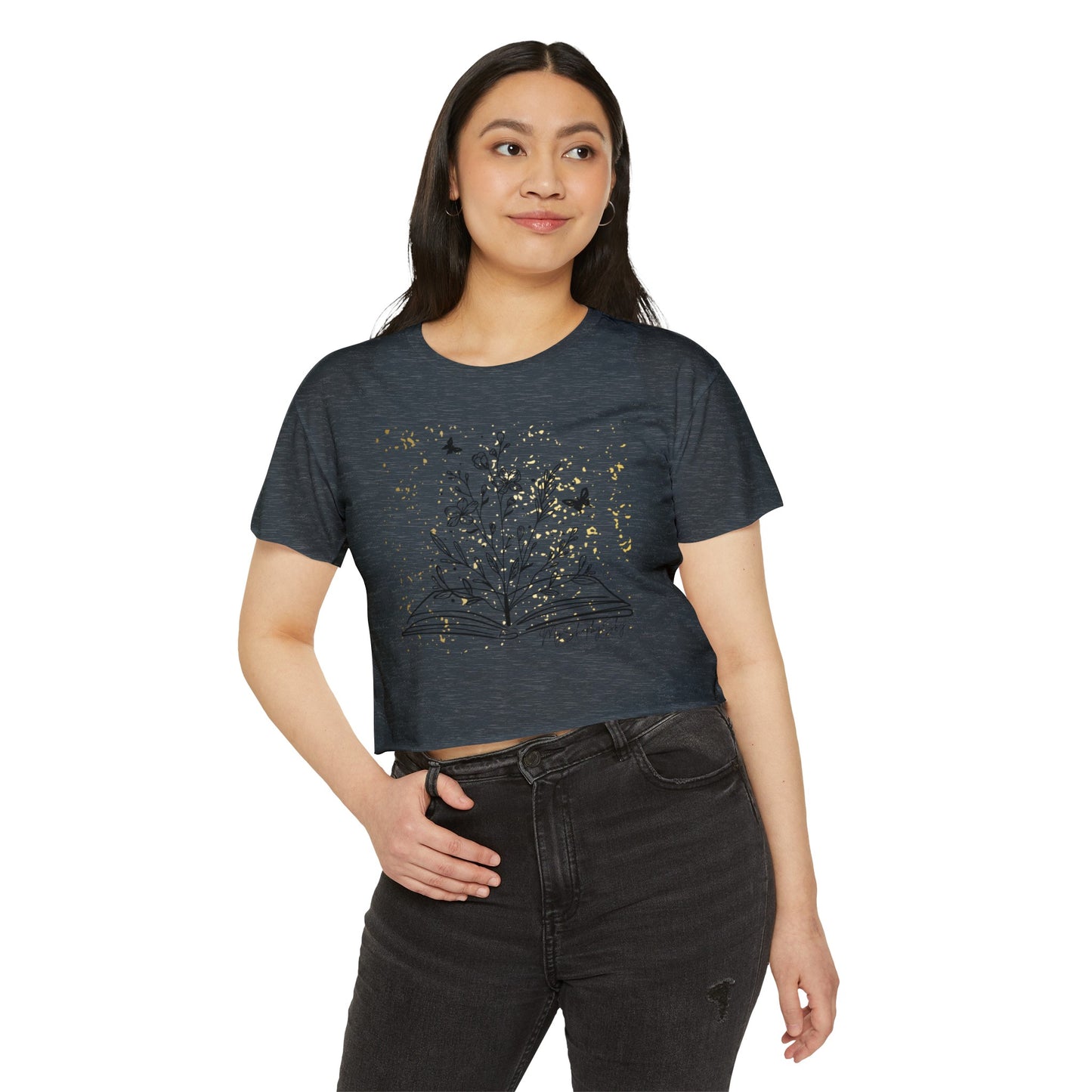 Gold Cropped Tee Women's