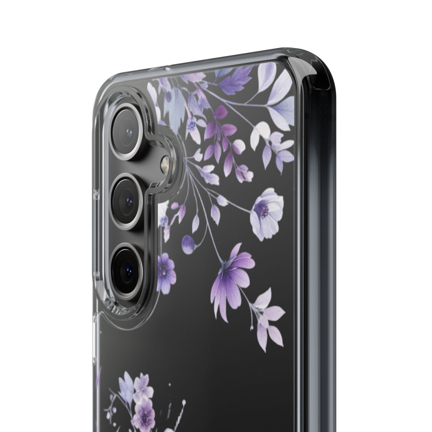 Clear Purple Flower Phone Case