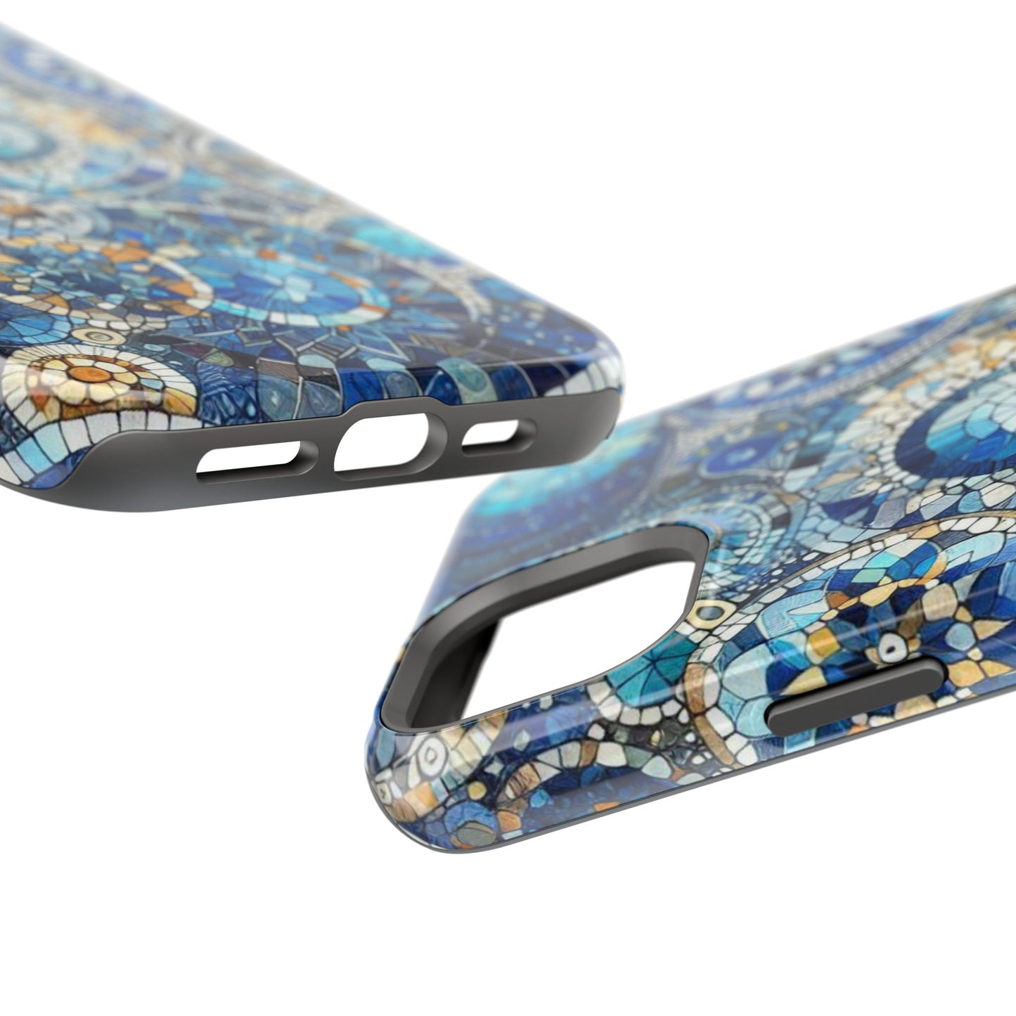 Blue Mosaic Phone Case Magnetic