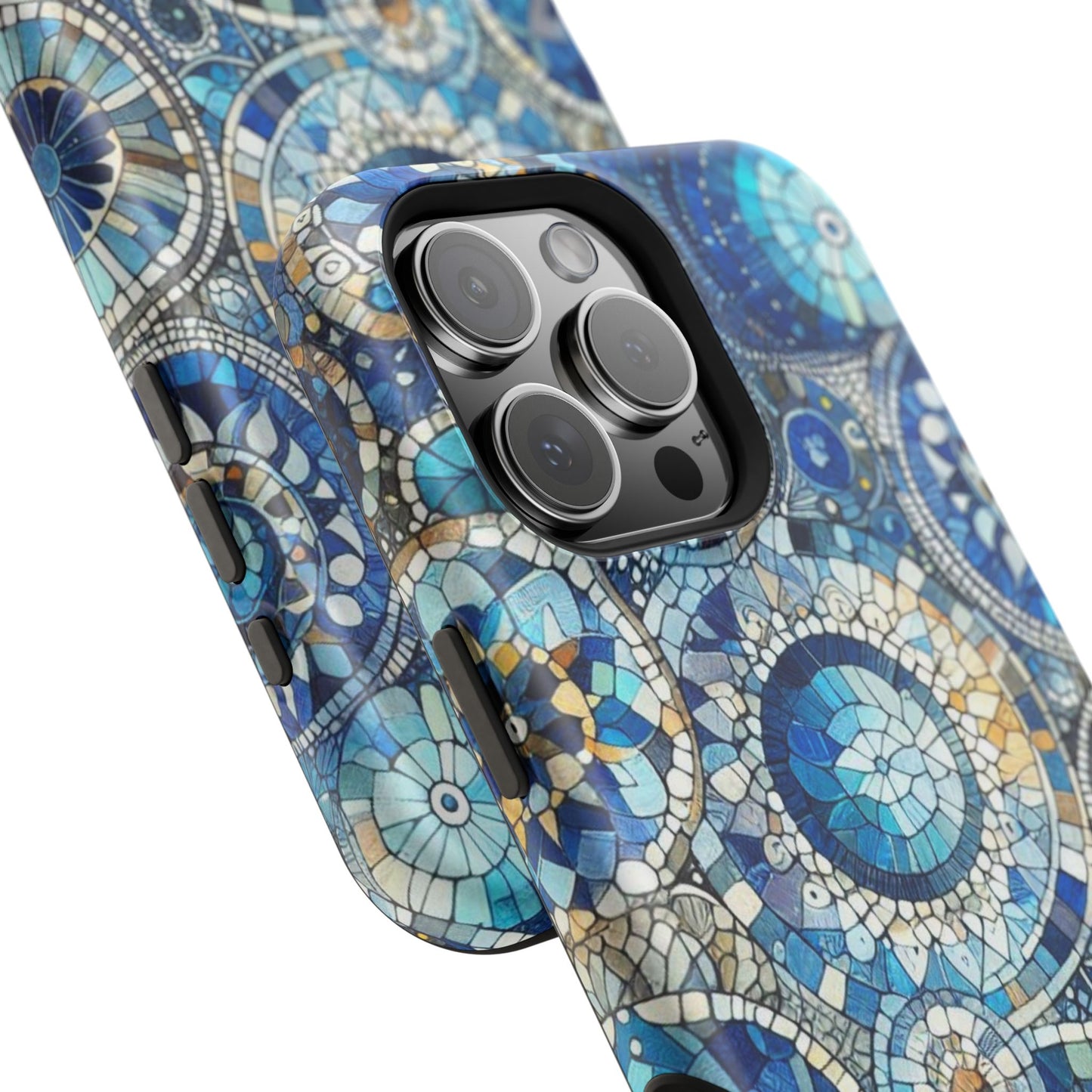 Blue Mosaic Phone Case Magnetic