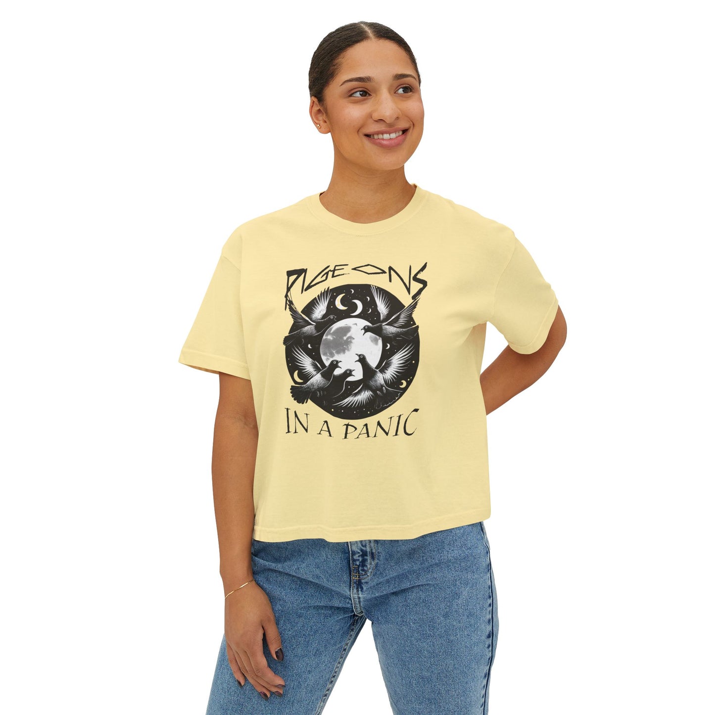 Boxy Tee - Pigeons in a Panic Shirt