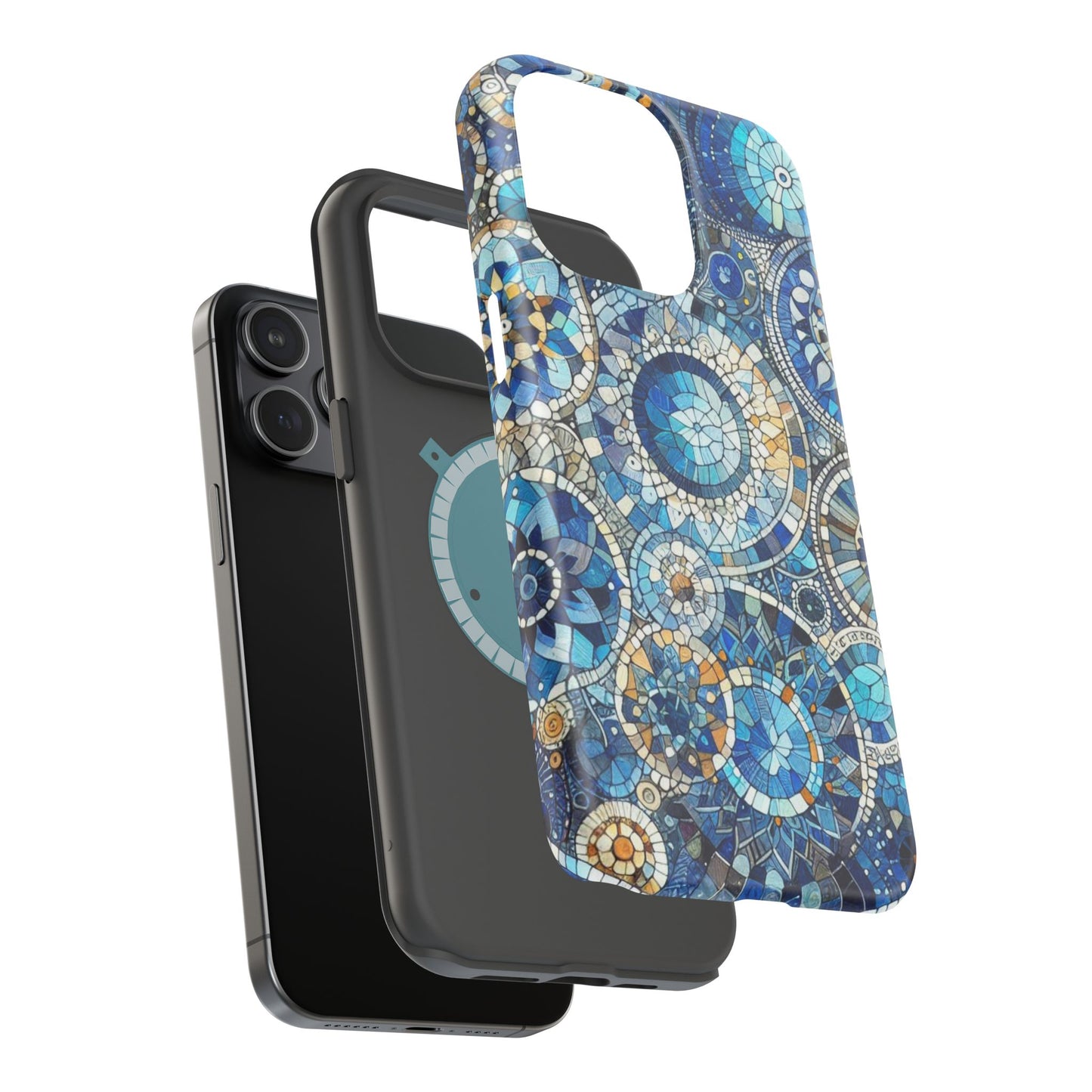 Blue Mosaic Phone Case Magnetic