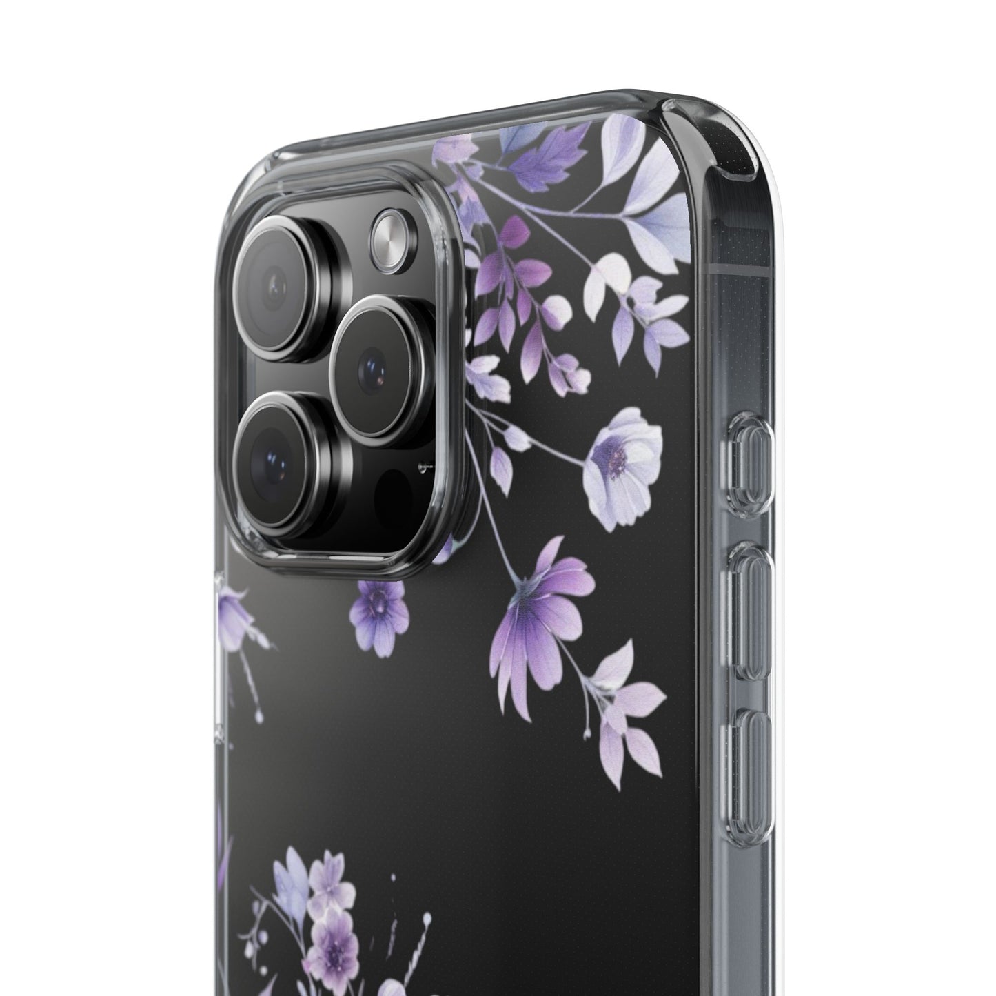 Clear Purple Flower Phone Case
