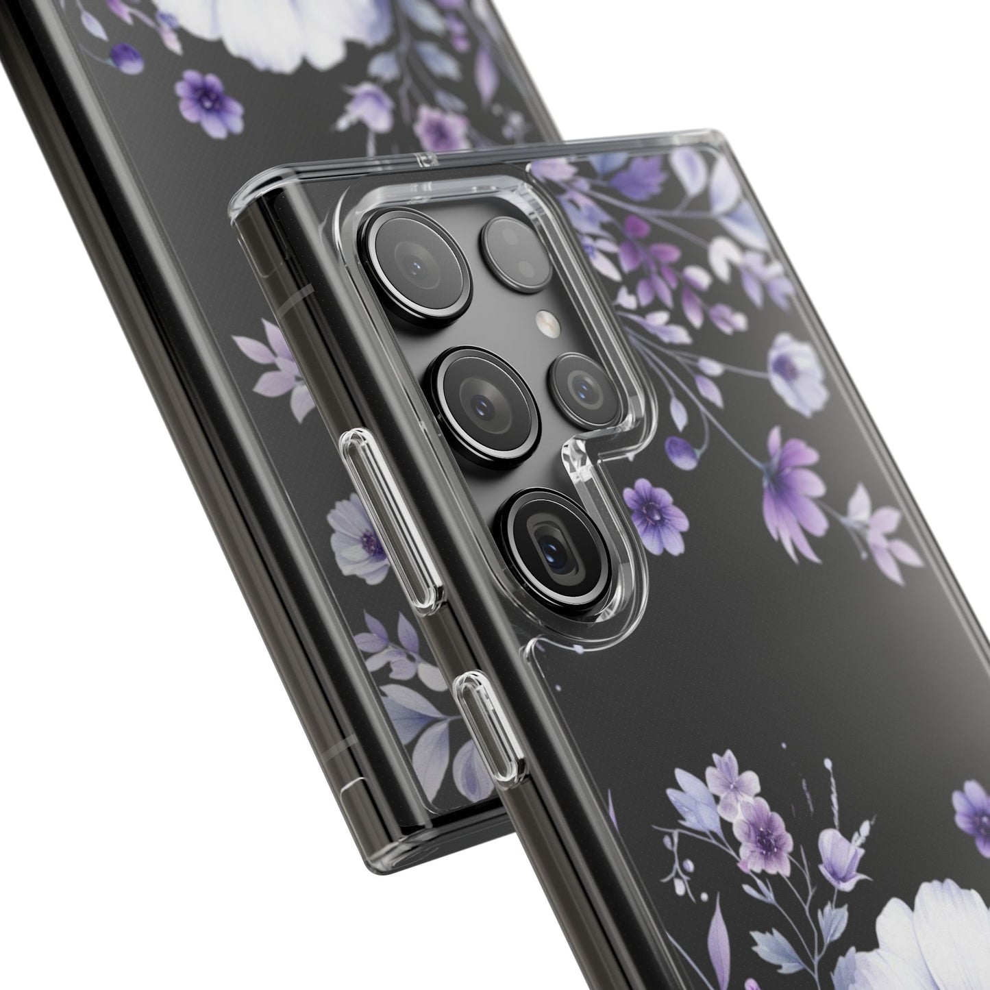 Clear Purple Flower Phone Case