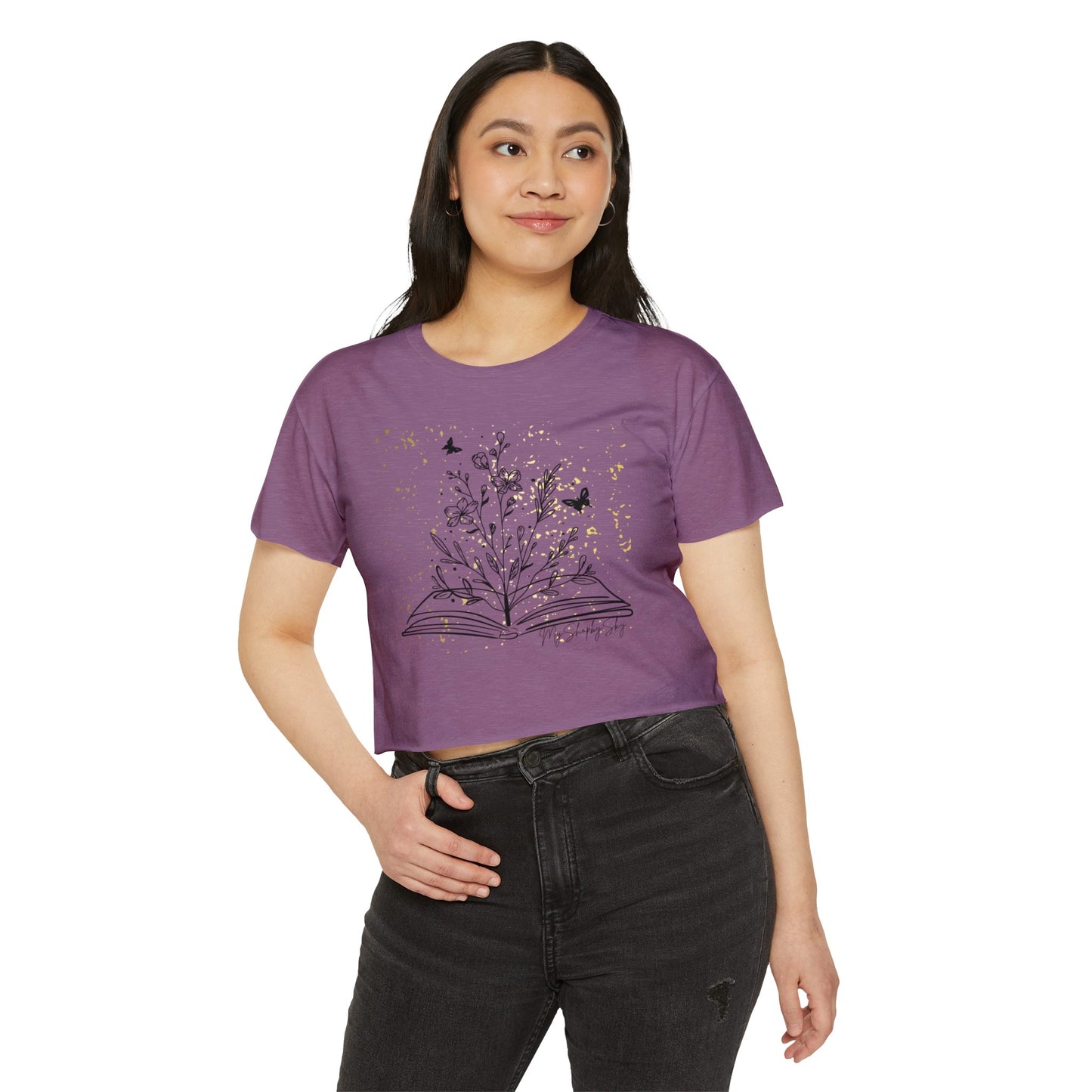 Gold Cropped Tee Women's