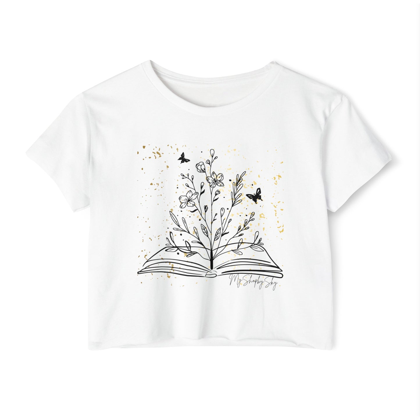 Gold Cropped Tee Women's