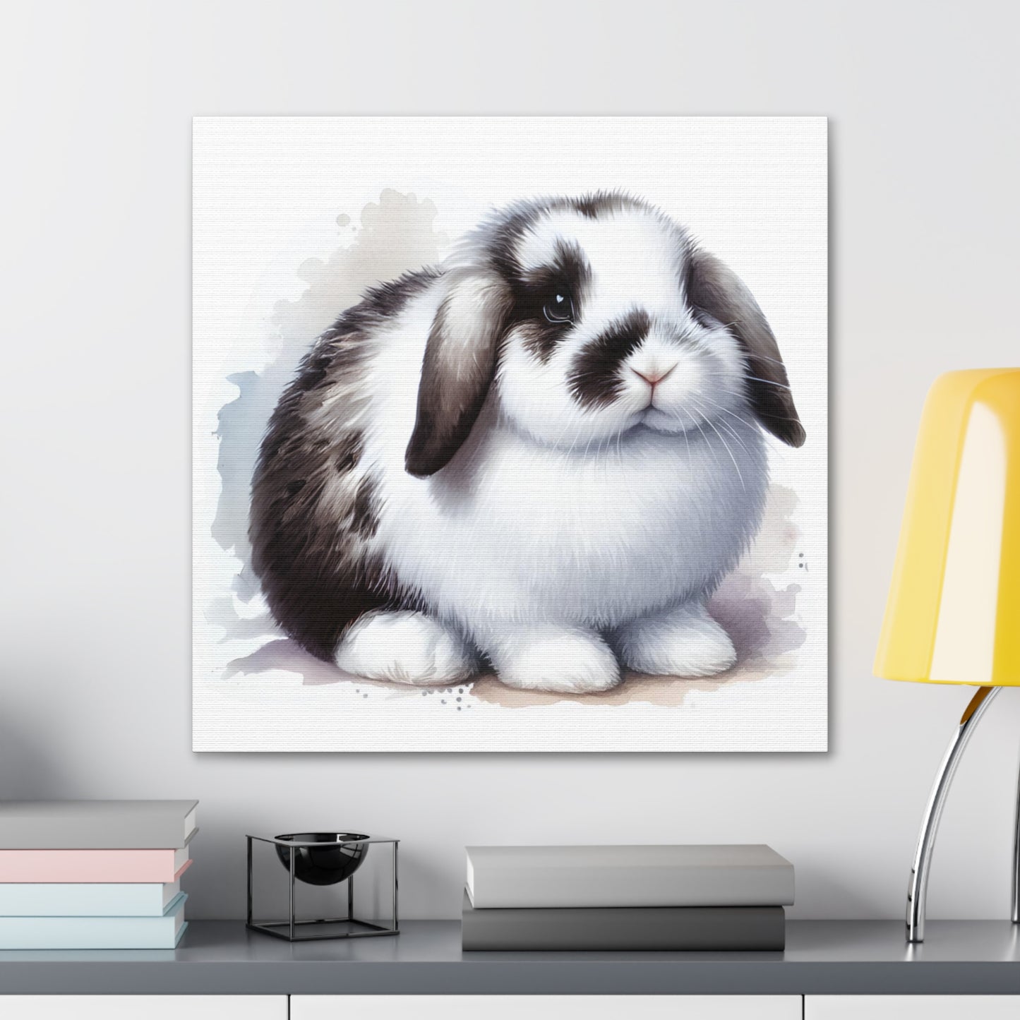 Brown and white lop painting