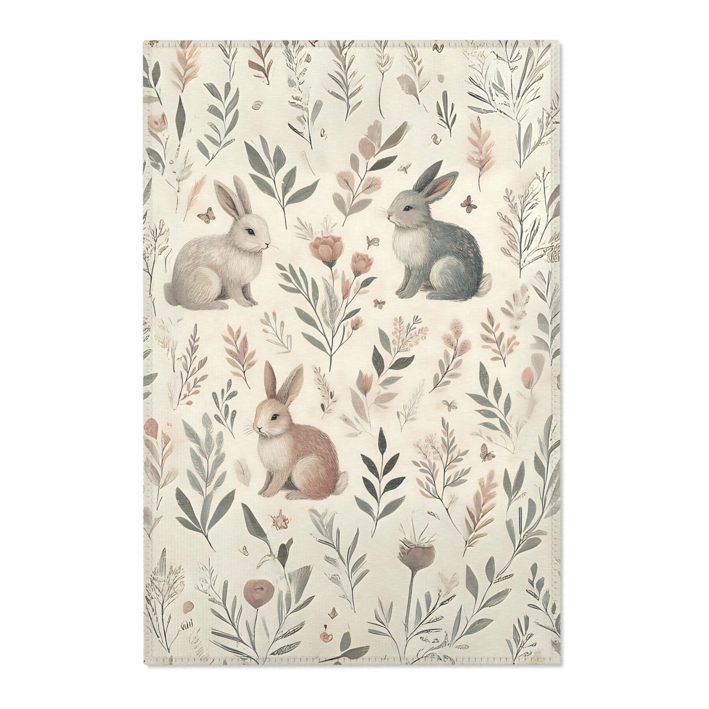 Cottagecore Rug Bunny Area Rug