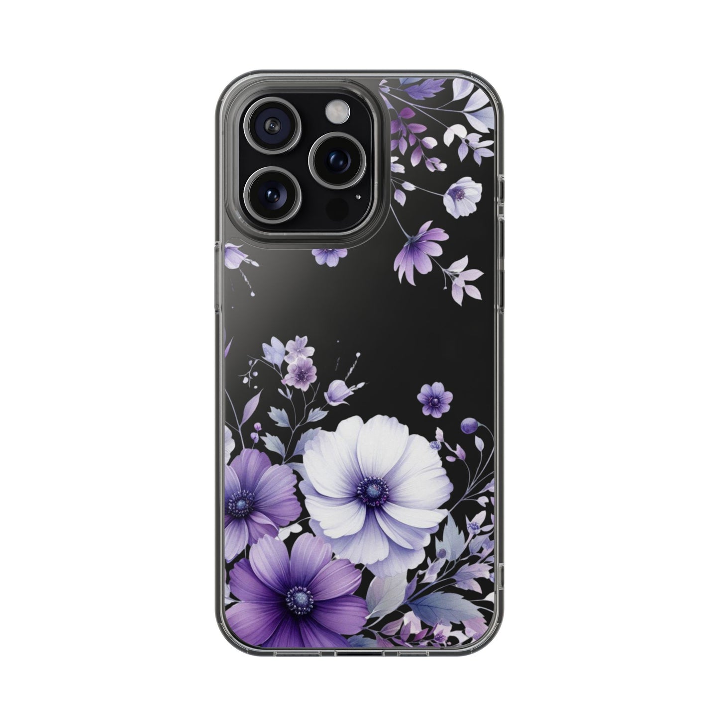 Clear Purple Flower Phone Case