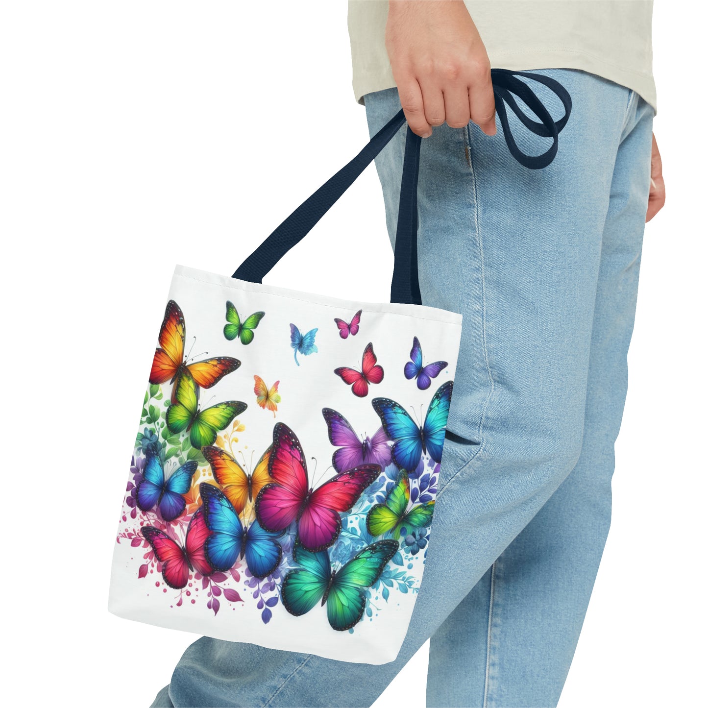 Rainbow Butterfly Tote Bag