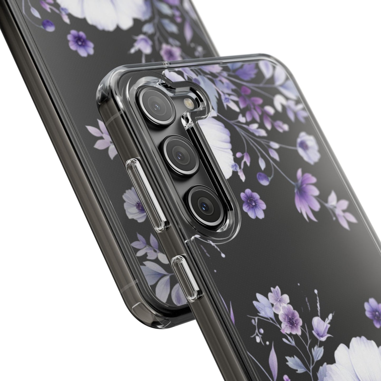 Clear Purple Flower Phone Case