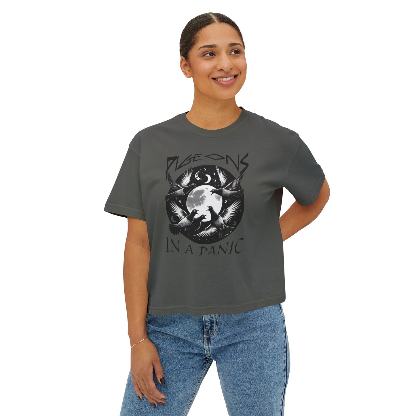 Boxy Tee - Pigeons in a Panic Shirt