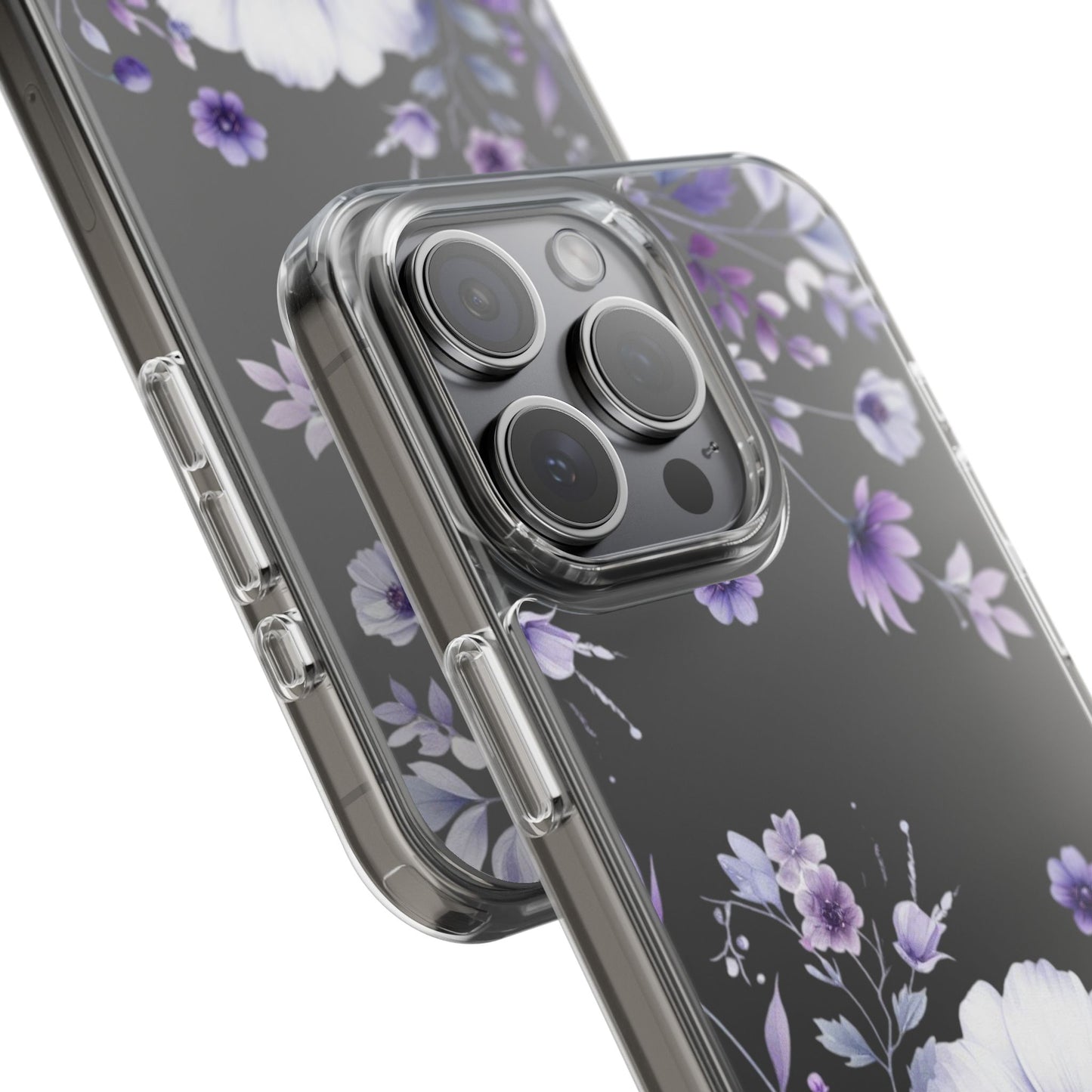 Clear Purple Flower Phone Case