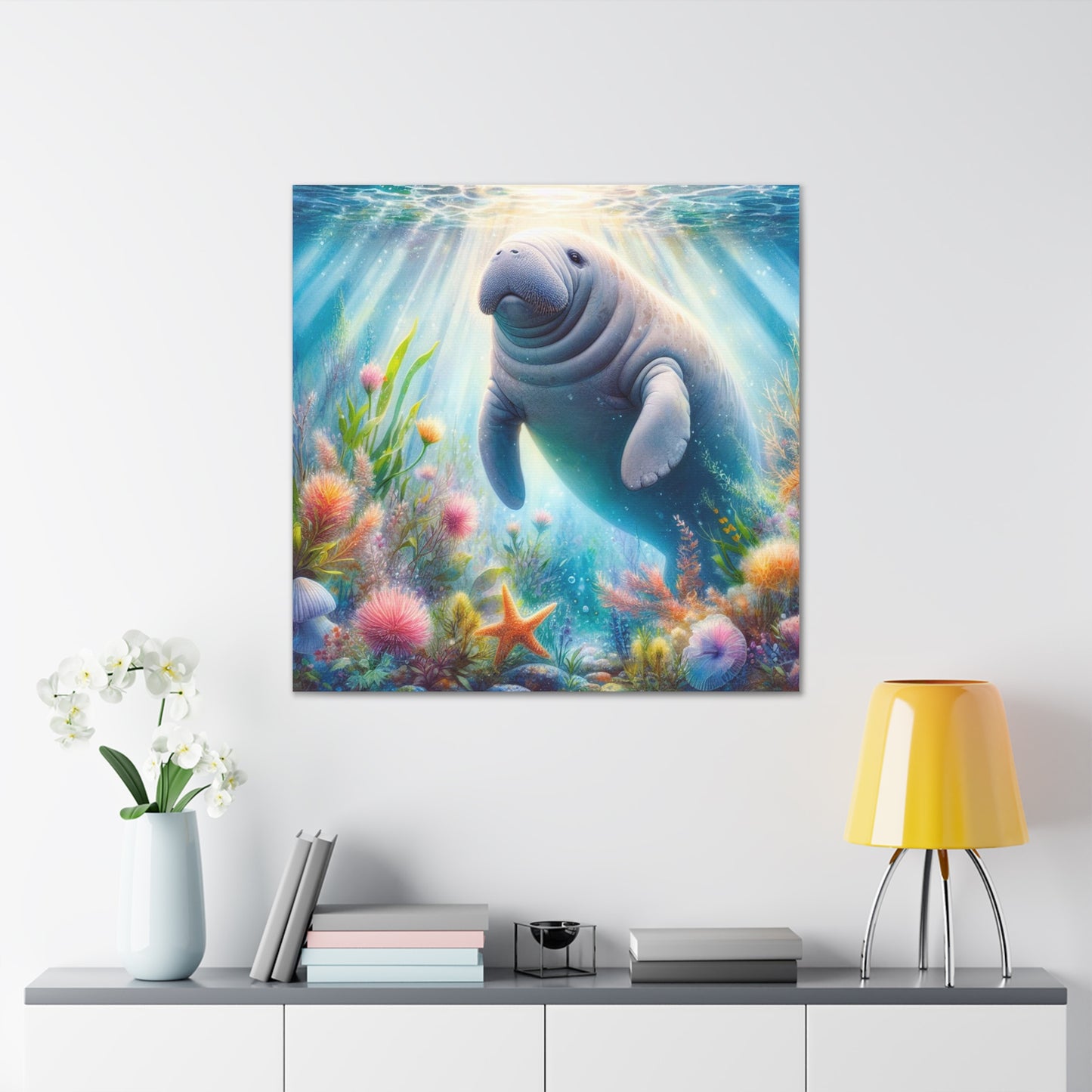 Manatee painting print