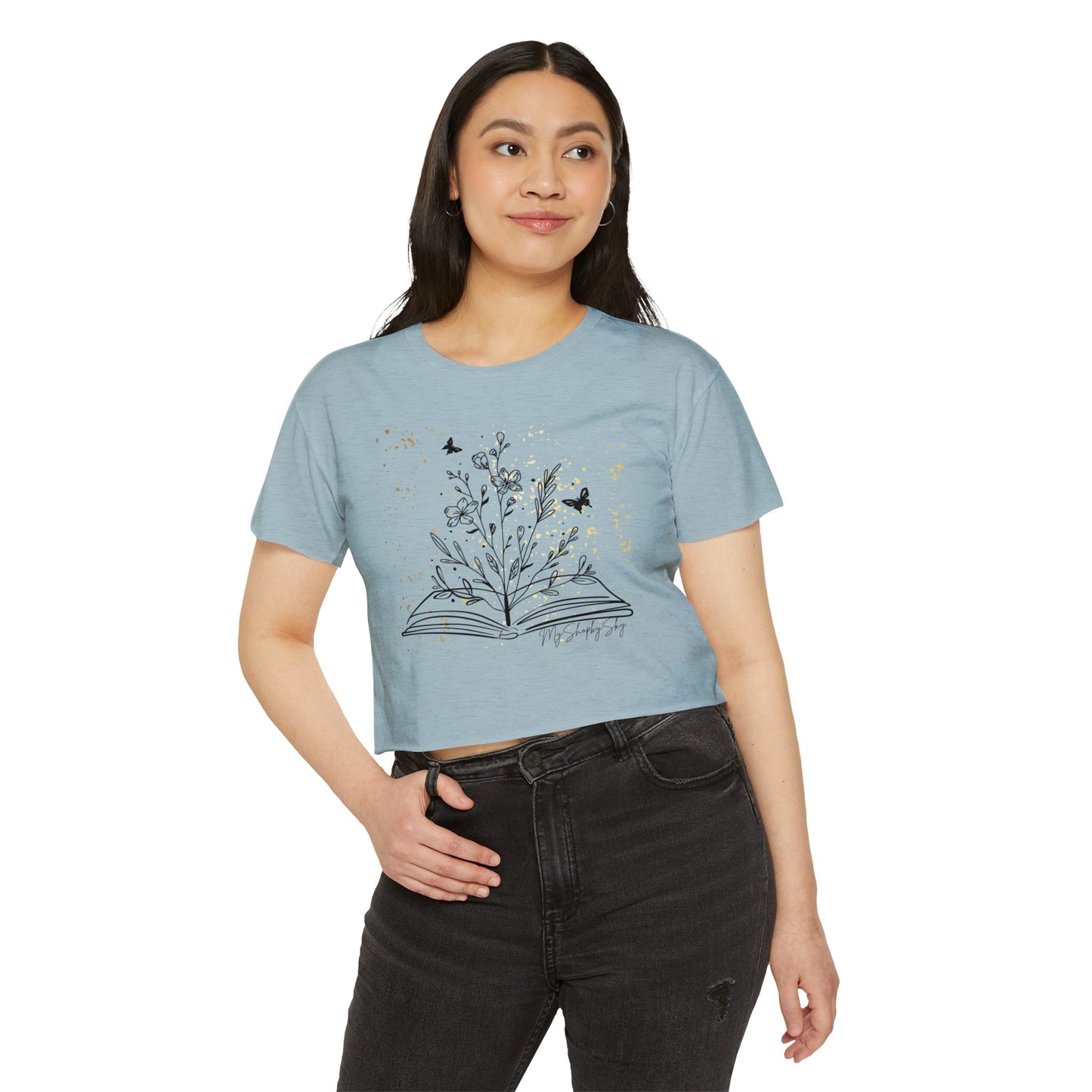 Gold Cropped Tee Women's