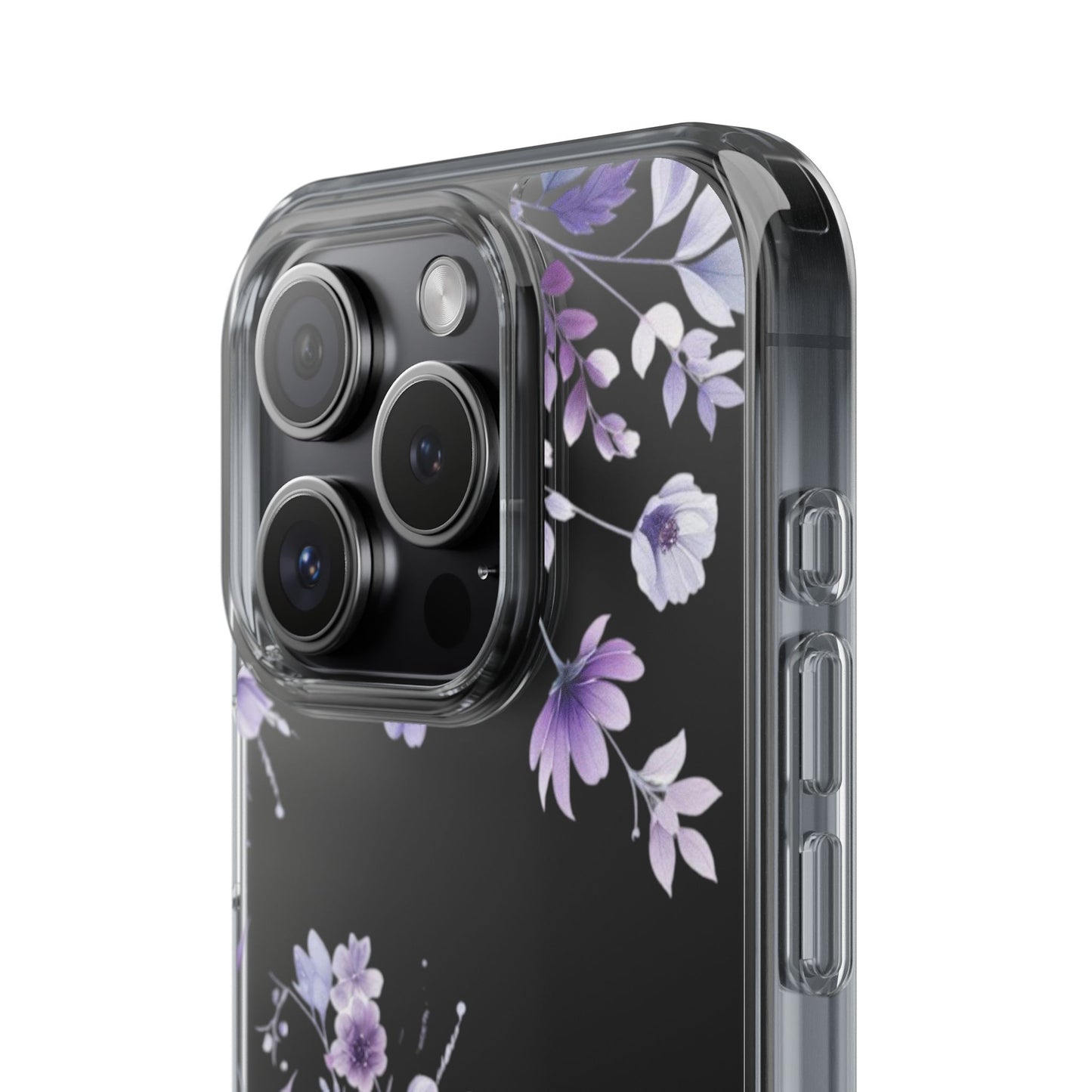 Clear Purple Flower Phone Case