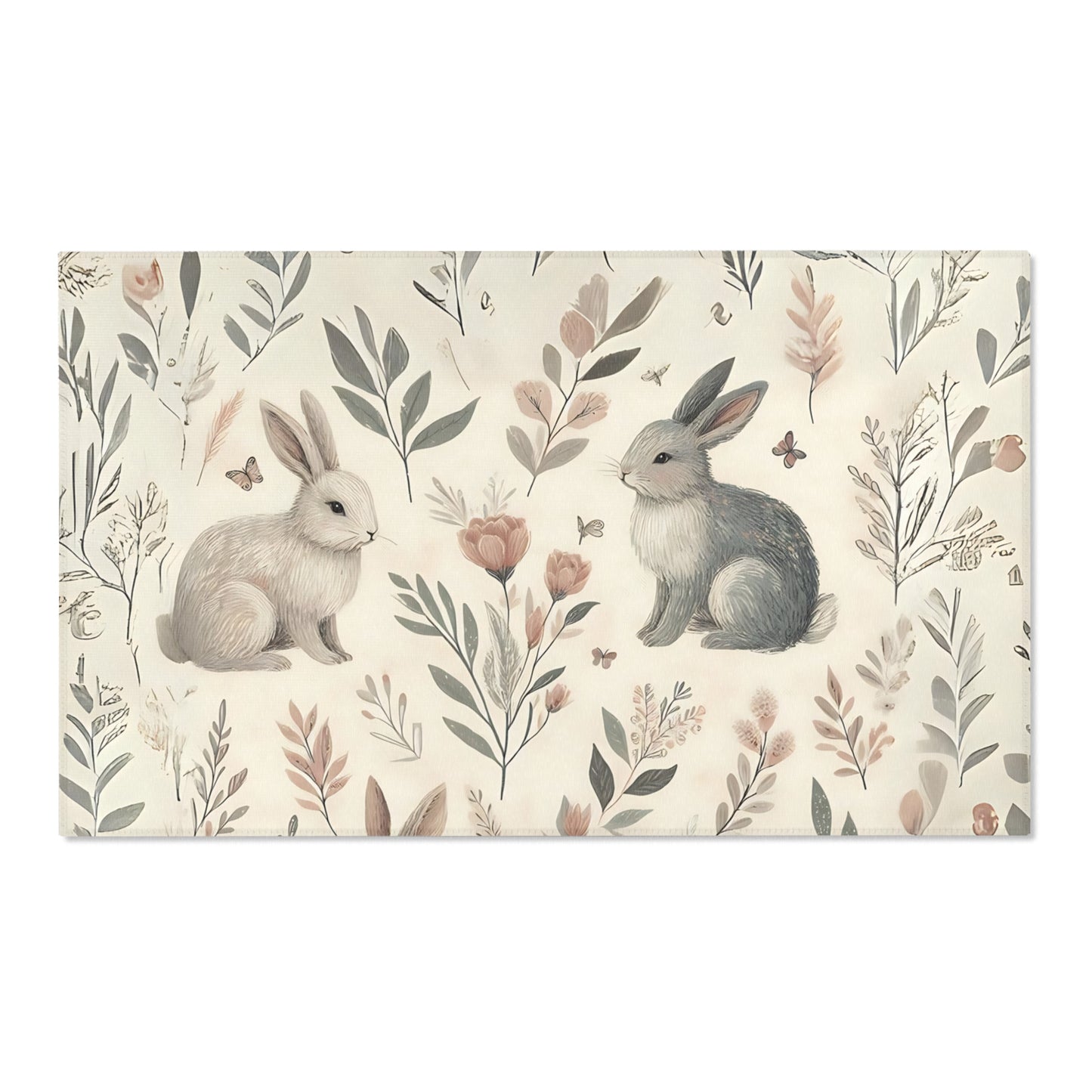 Cottagecore Rug Bunny Area Rug