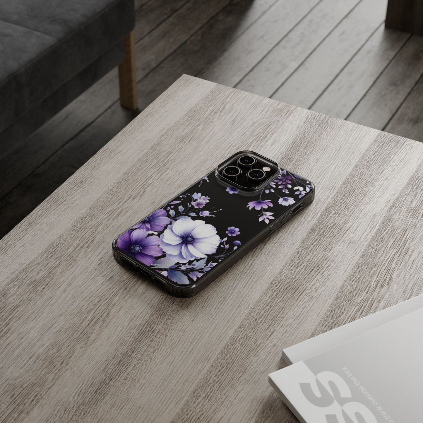 Clear Purple Flower Phone Case
