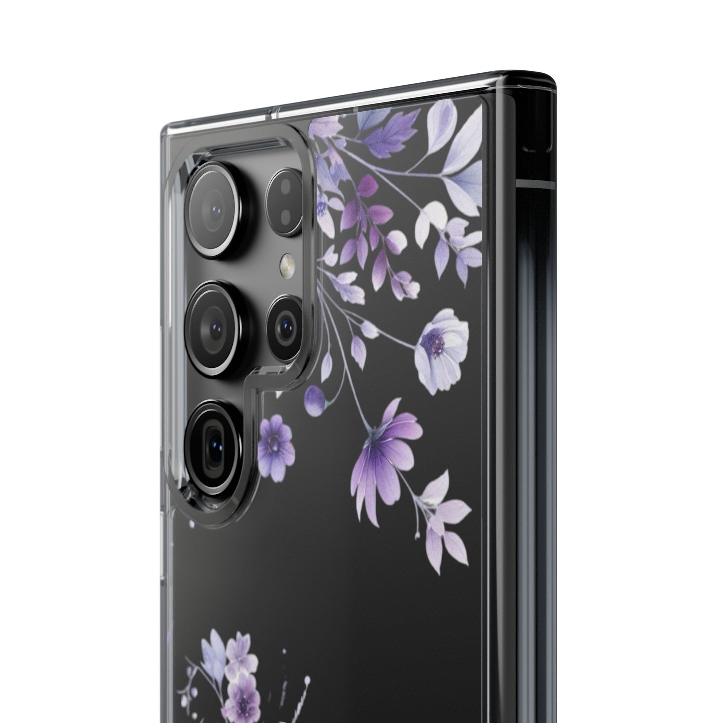 Clear Purple Flower Phone Case