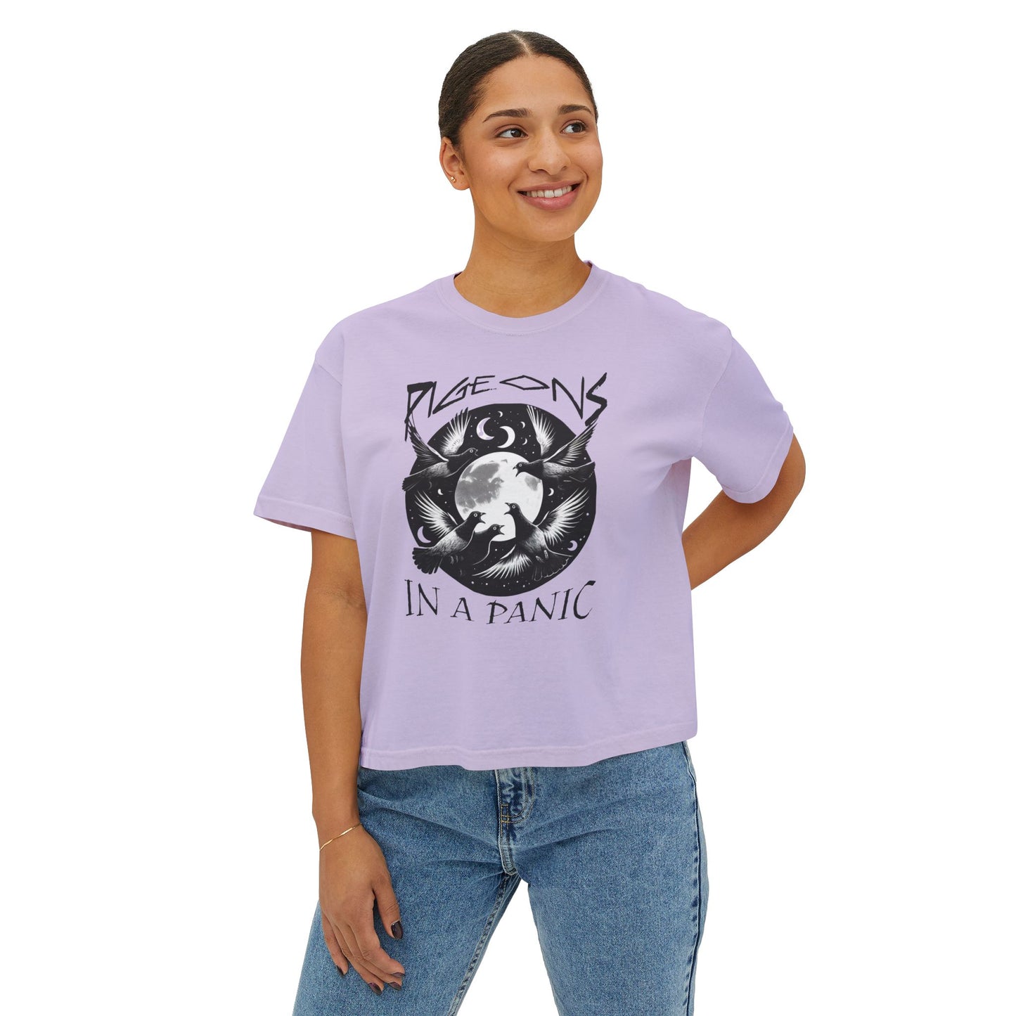 Boxy Tee - Pigeons in a Panic Shirt