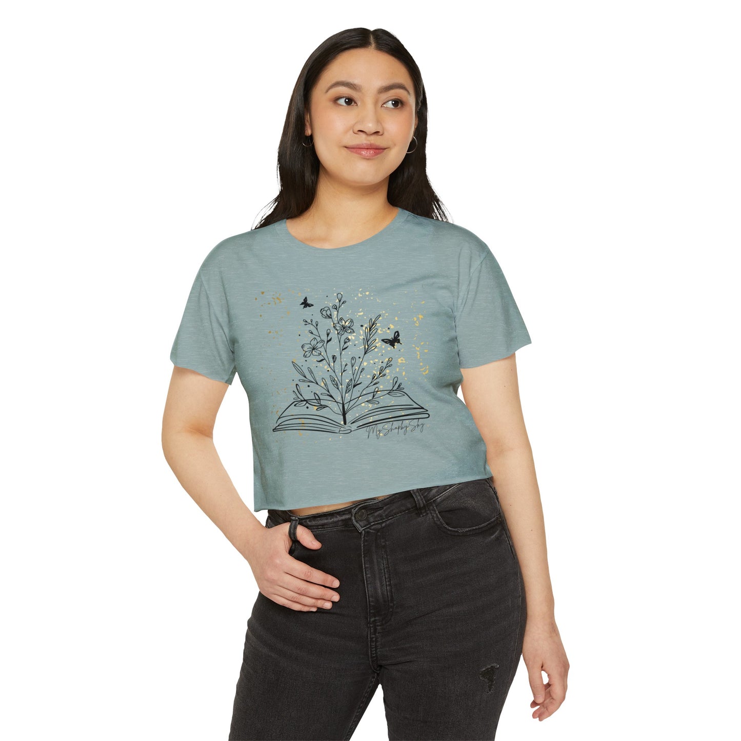 Gold Cropped Tee Women's