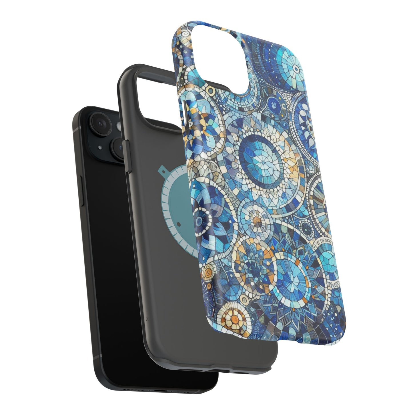Blue Mosaic Phone Case Magnetic