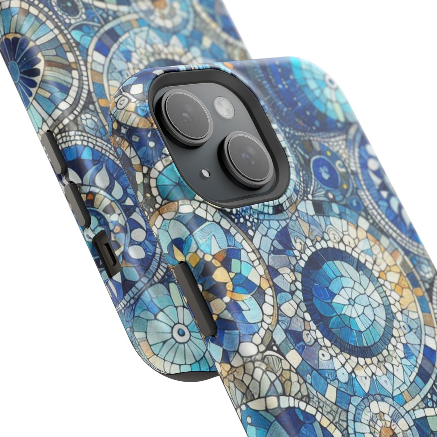 Blue Mosaic Phone Case Magnetic