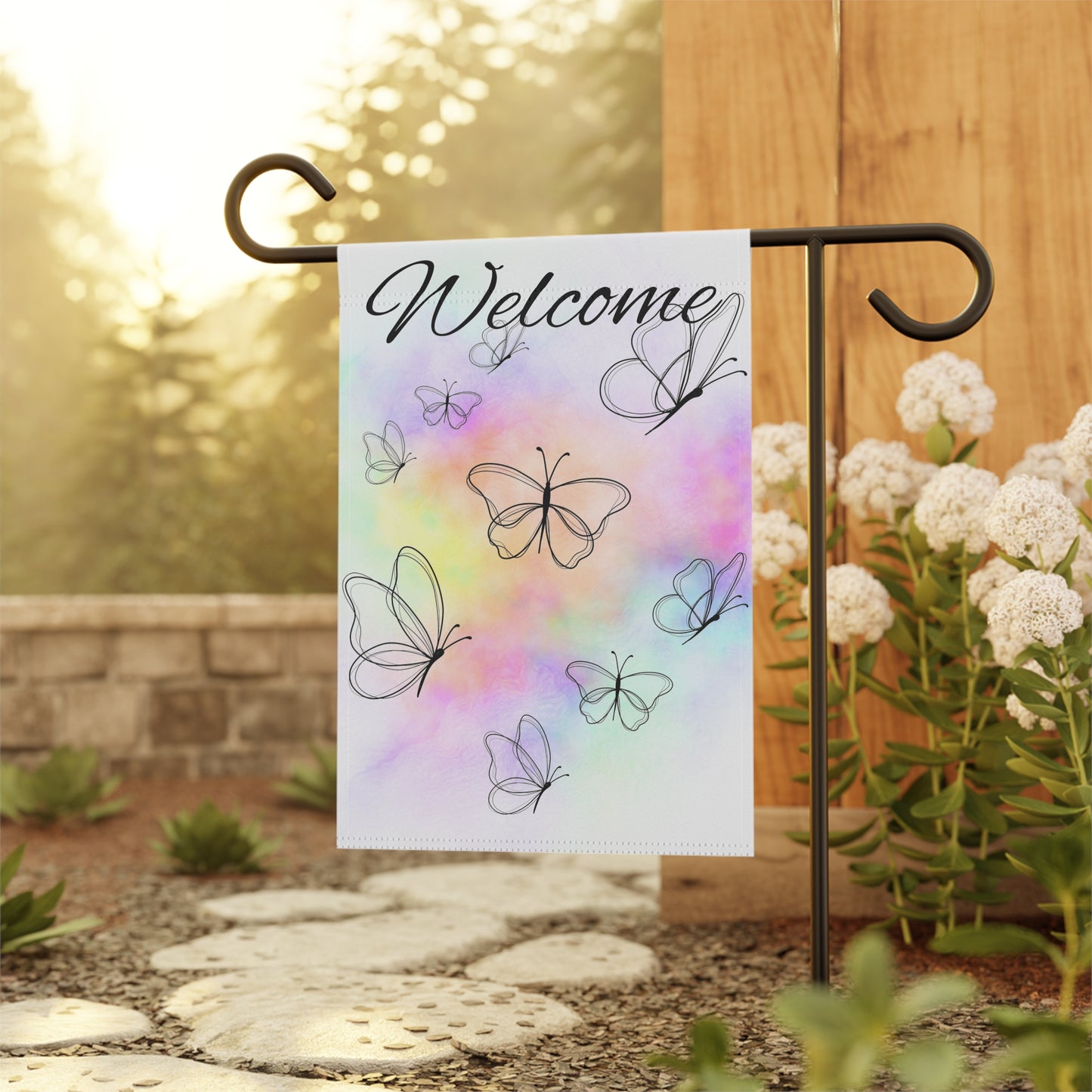 Butterfly Welcome Garden Flag