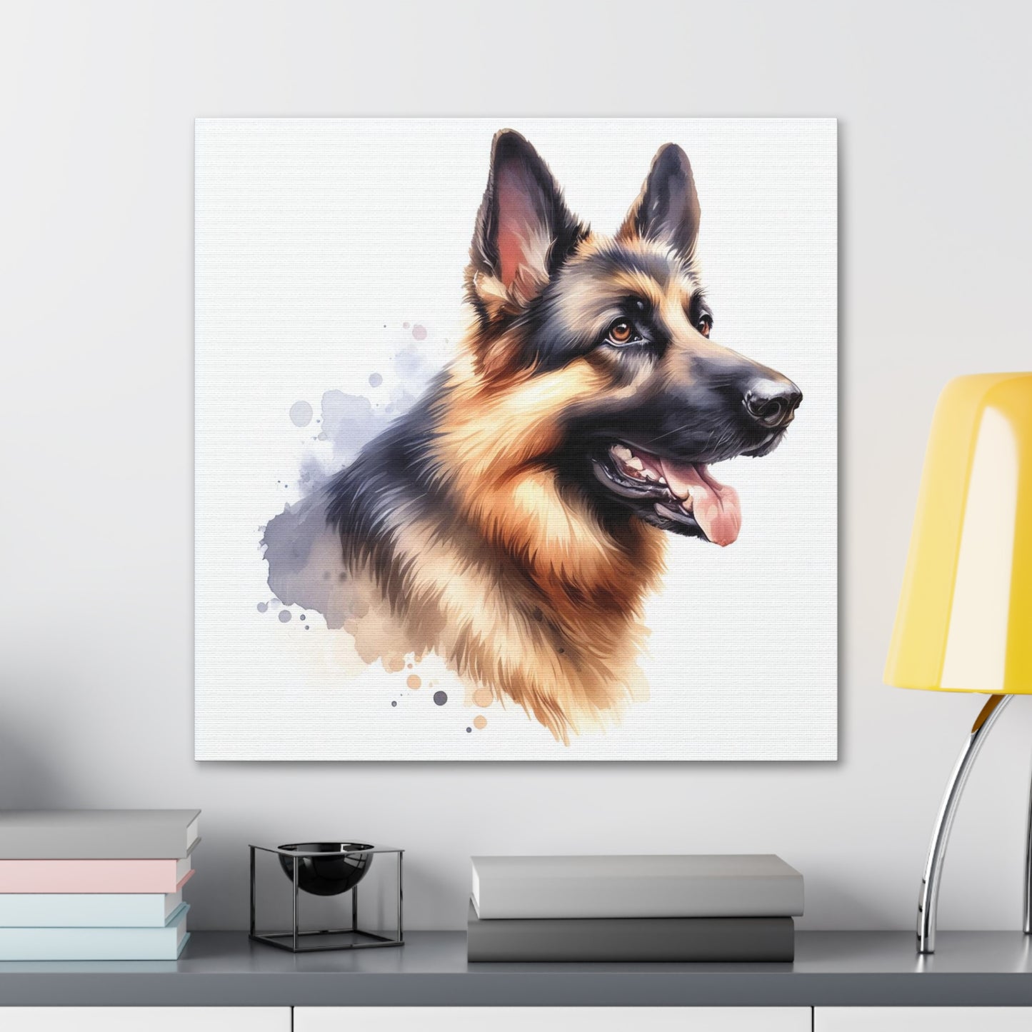 German shepherd painting