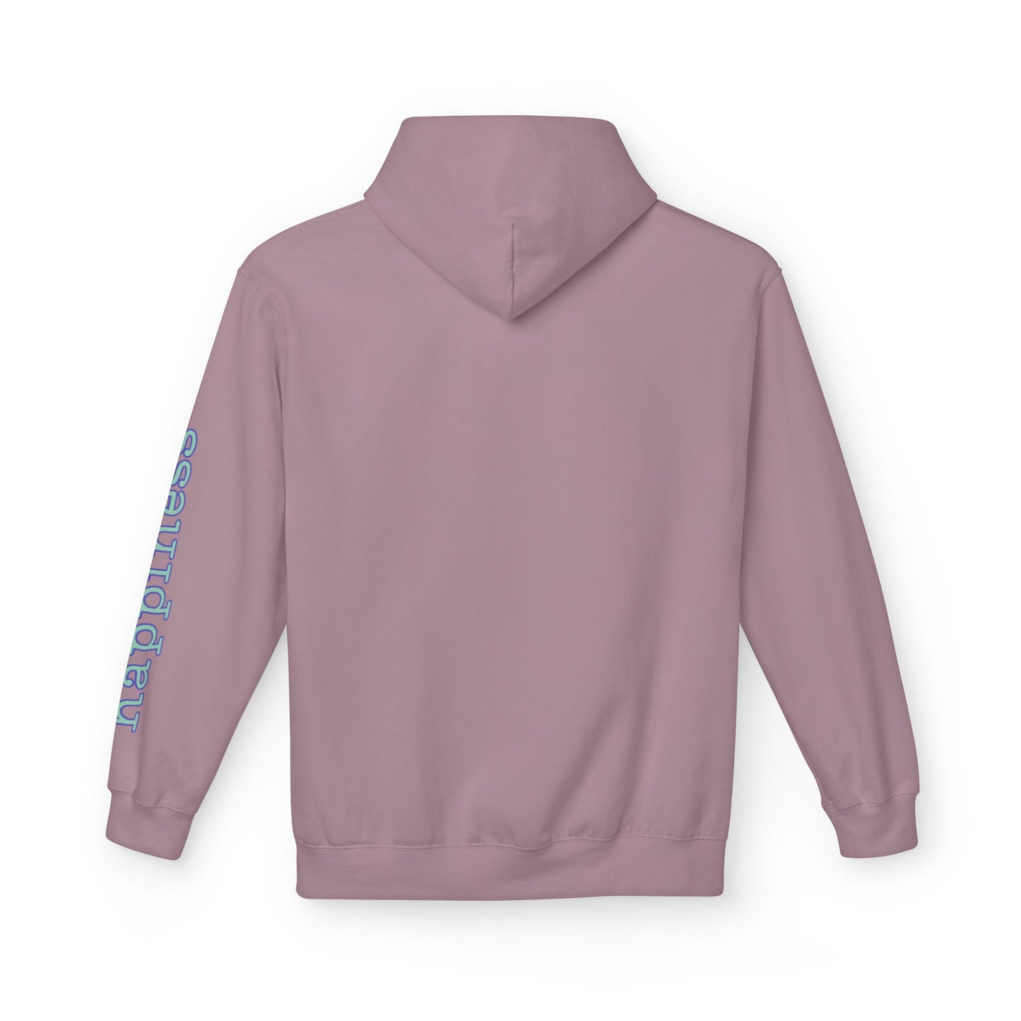 Teal/Purple Smiley Face Hoodie and 'Happiness' Sleeve Design