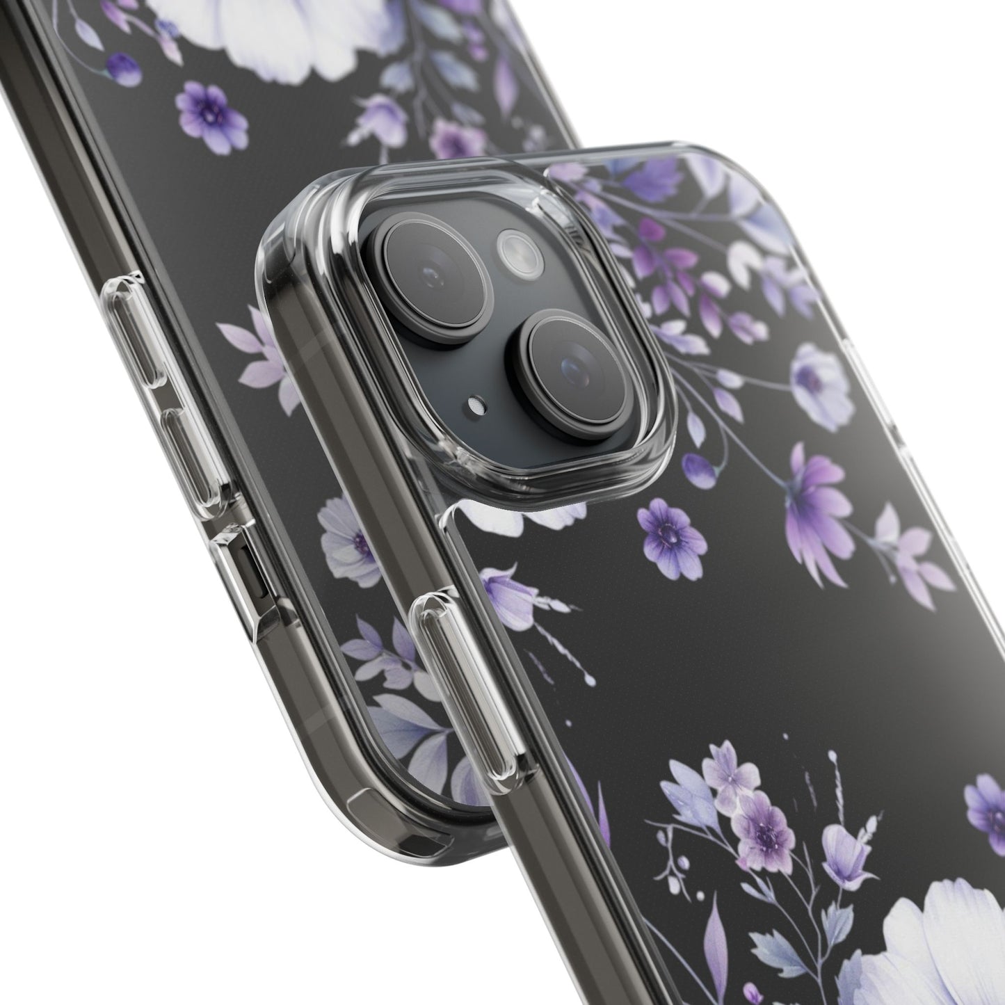 Clear Purple Flower Phone Case