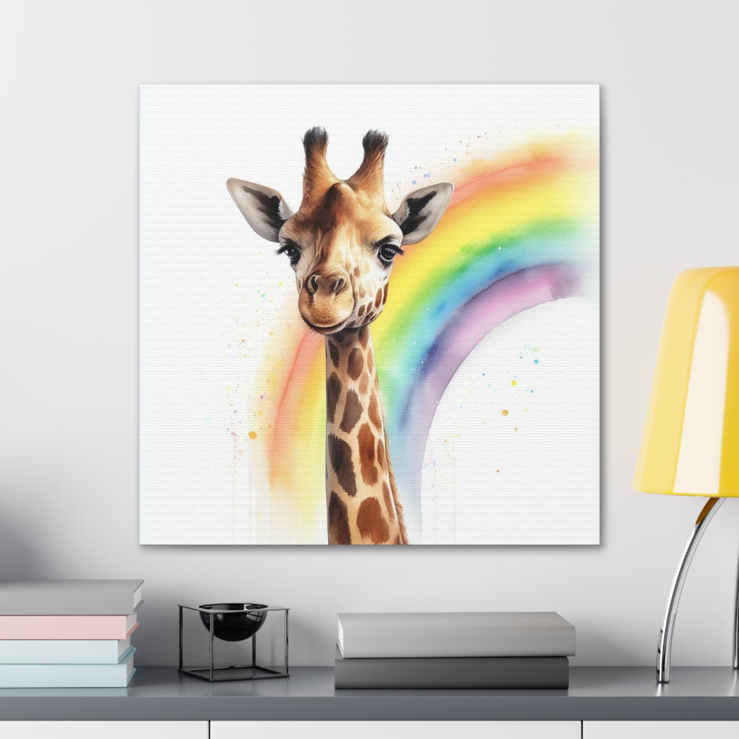 Giraffe rainbow painting