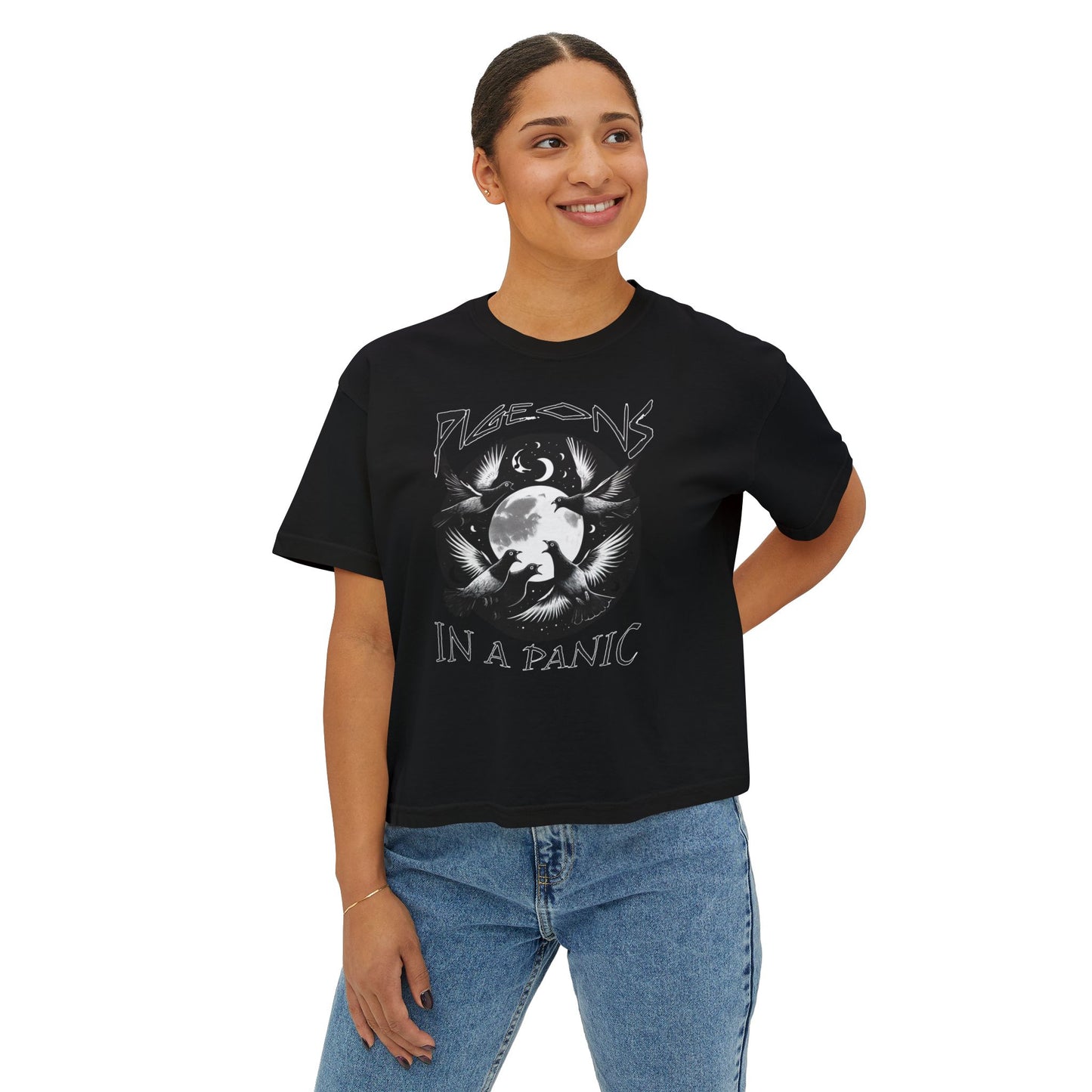 Boxy Tee - Pigeons in a Panic Shirt