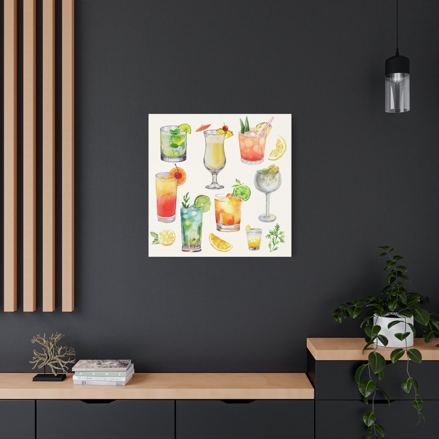 Watercolor Cocktails Canvas