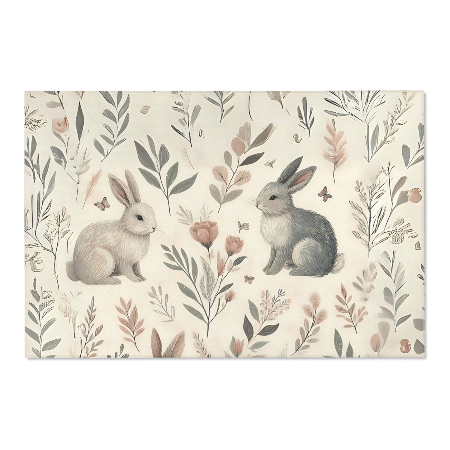 Cottagecore Rug Bunny Area Rug