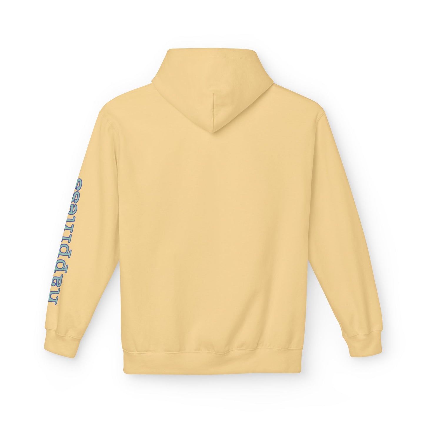 Teal/Purple Smiley Face Hoodie and 'Happiness' Sleeve Design