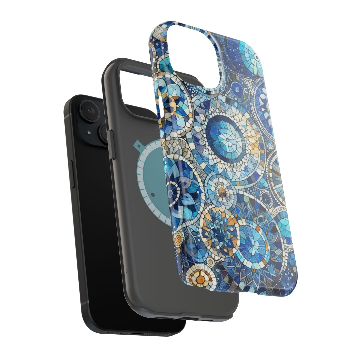 Blue Mosaic Phone Case Magnetic