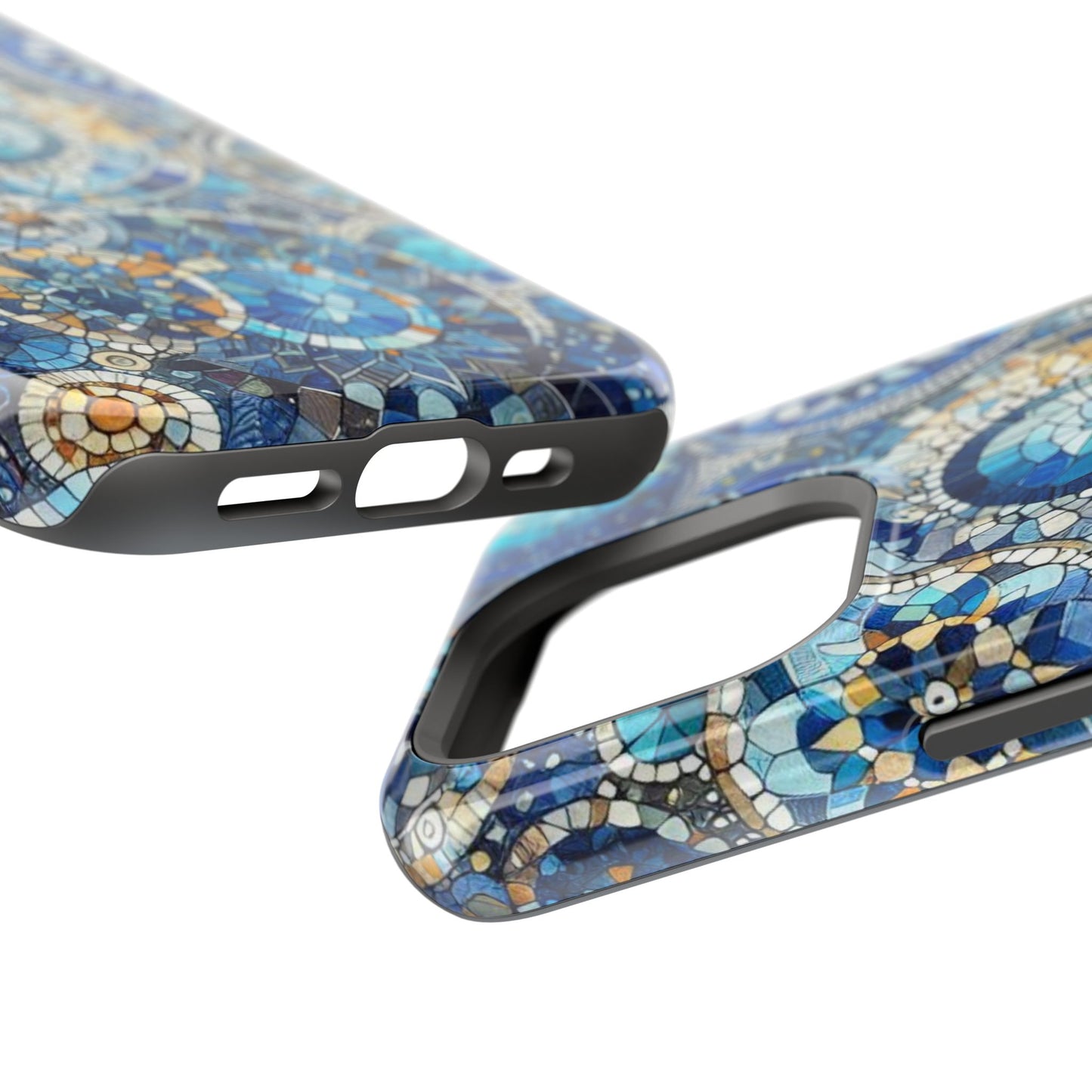 Blue Mosaic Phone Case Magnetic