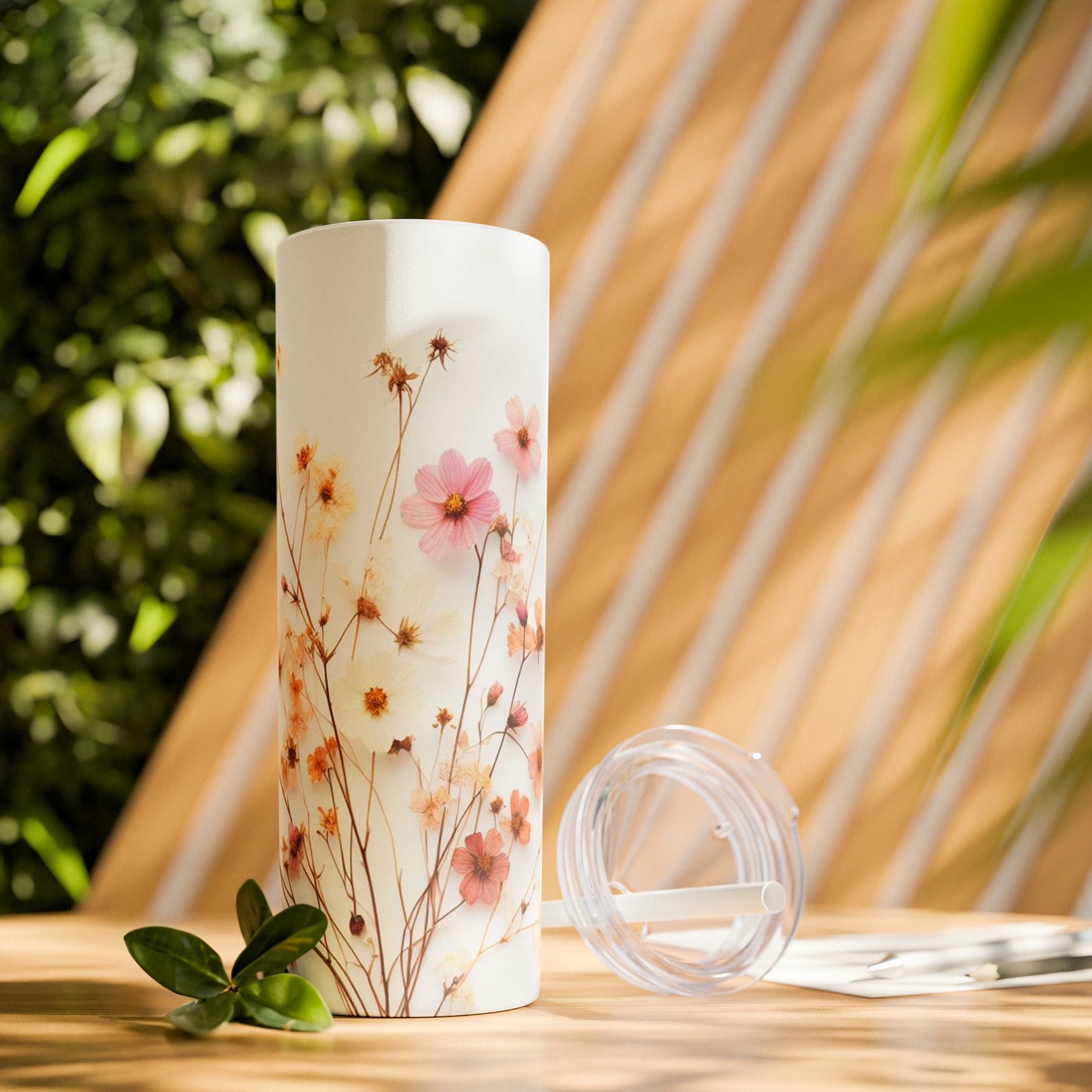Wildflower Stainless Steel Tumbler with Straw 20oz