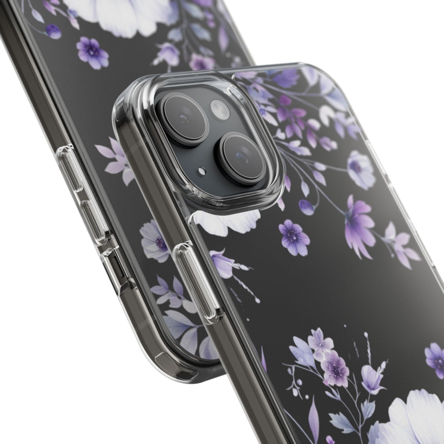 Clear Purple Flower Phone Case