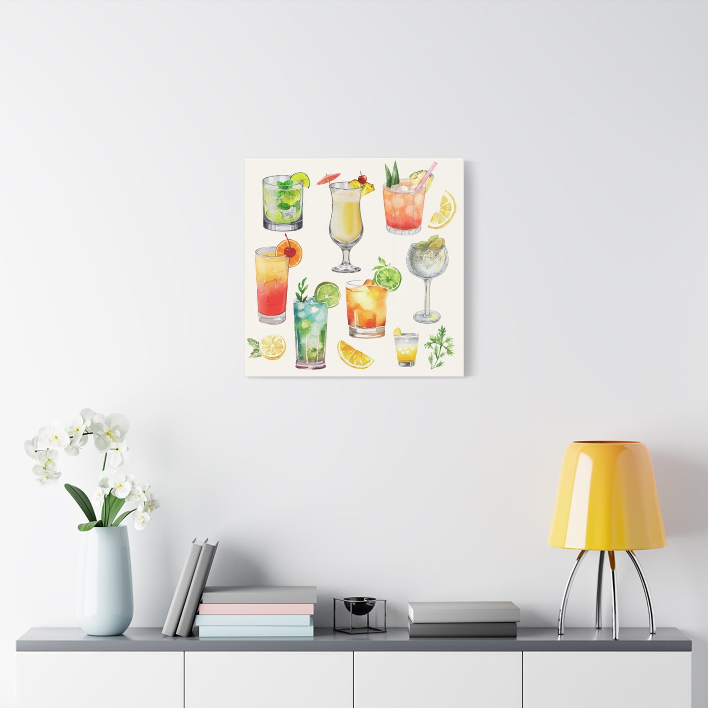 Watercolor Cocktails Canvas