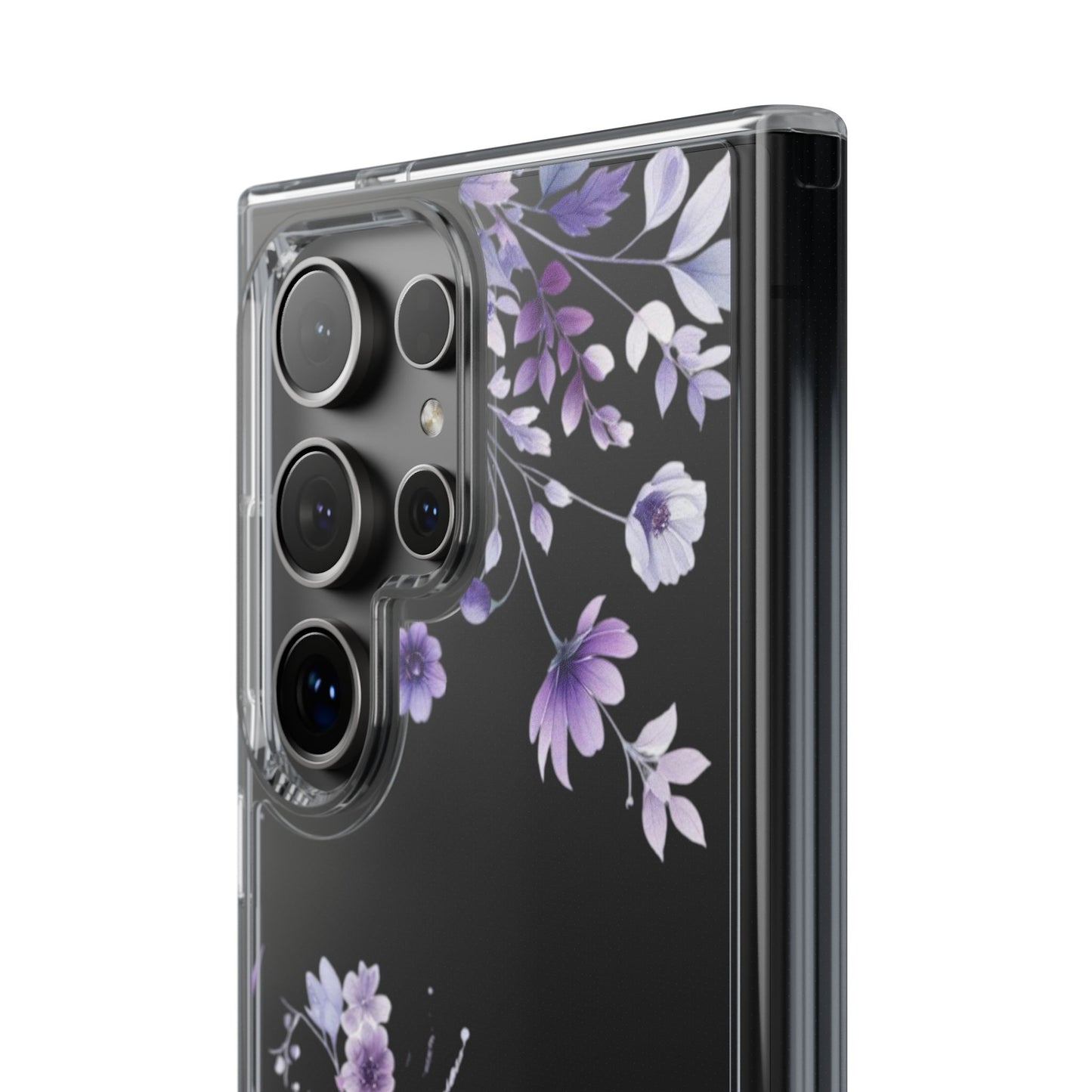 Clear Purple Flower Phone Case