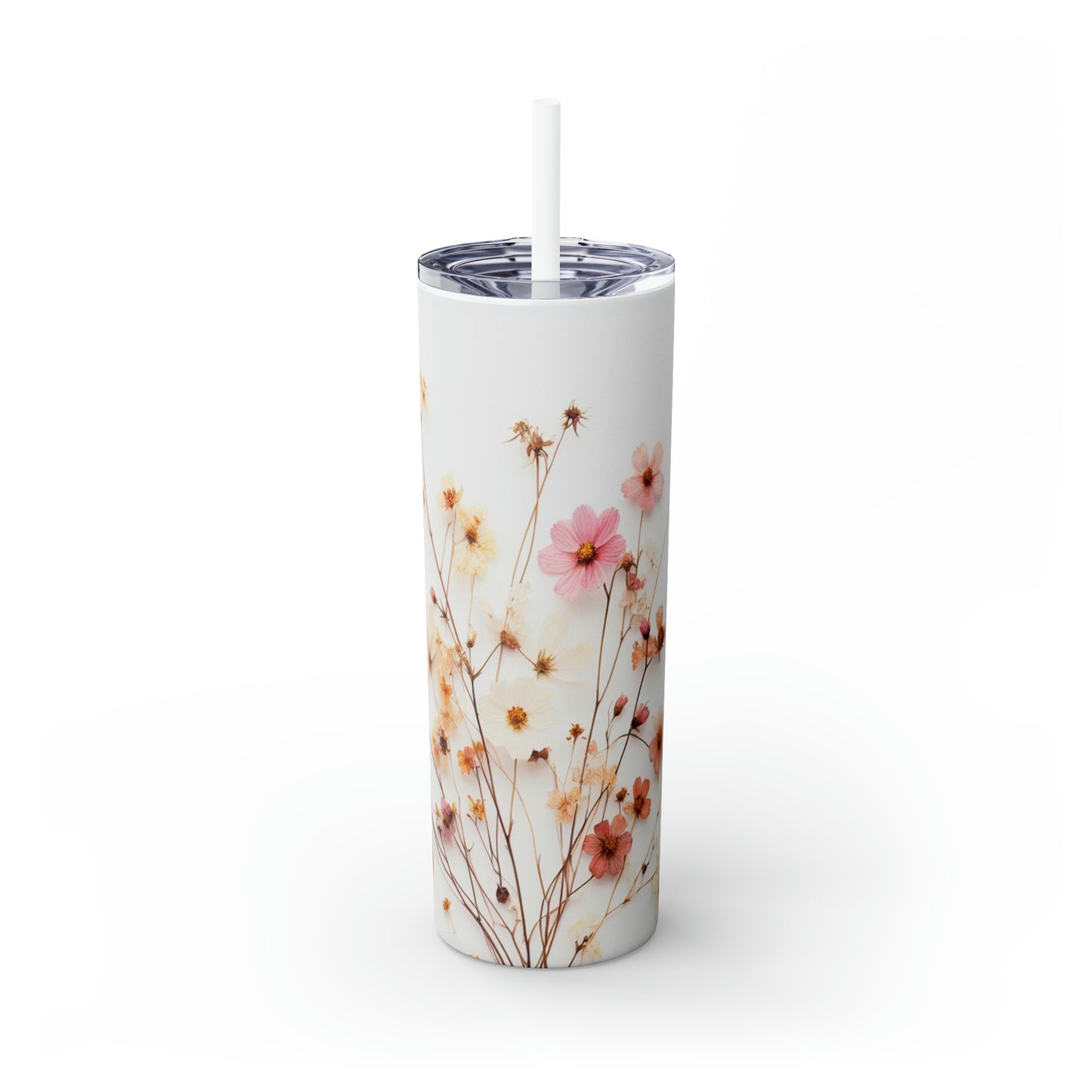 Wildflower Stainless Steel Tumbler with Straw 20oz