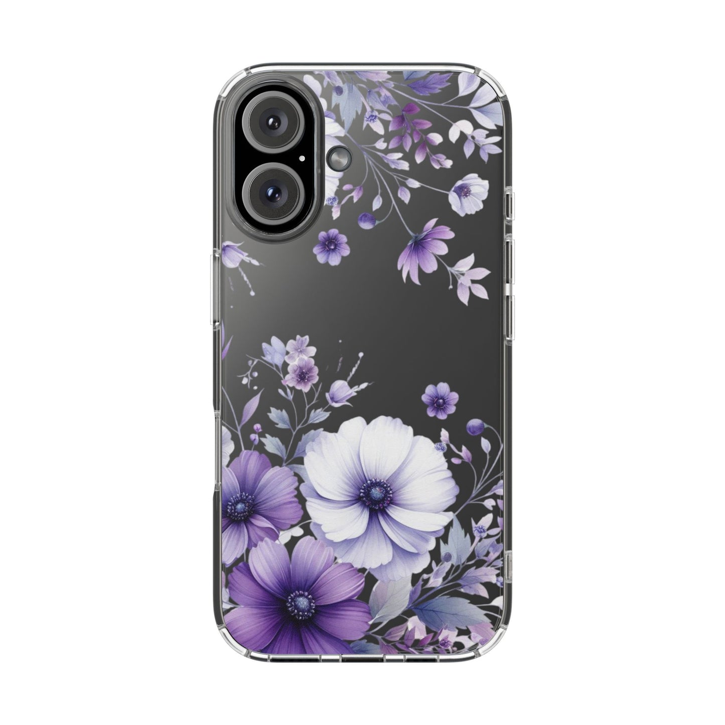 Clear Purple Flower Phone Case