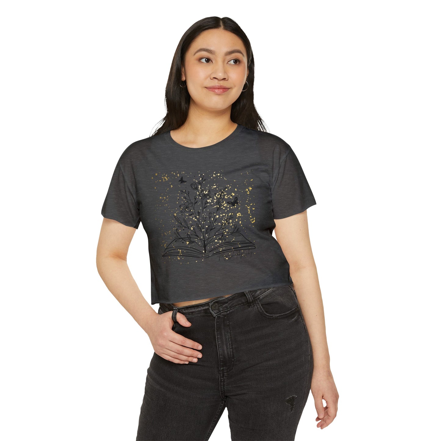 Gold Cropped Tee Women's