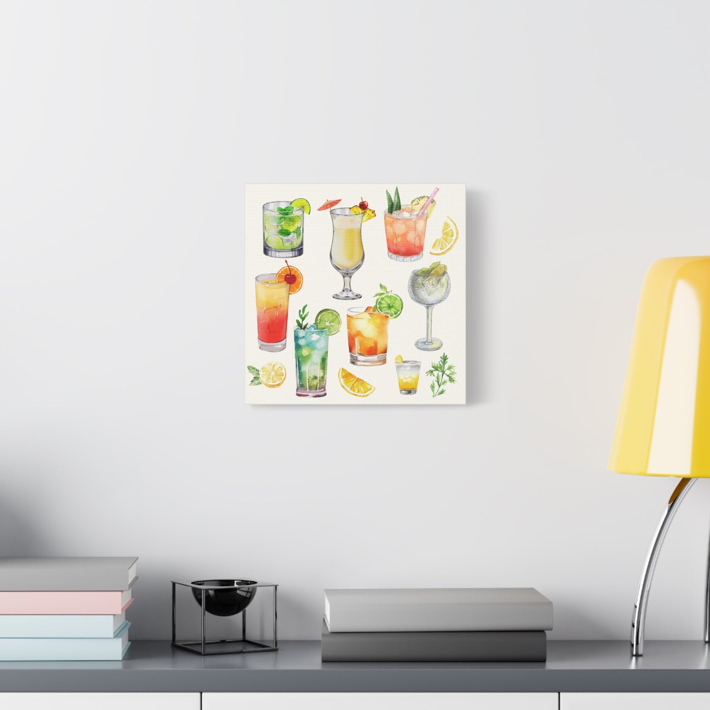 Watercolor Cocktails Canvas
