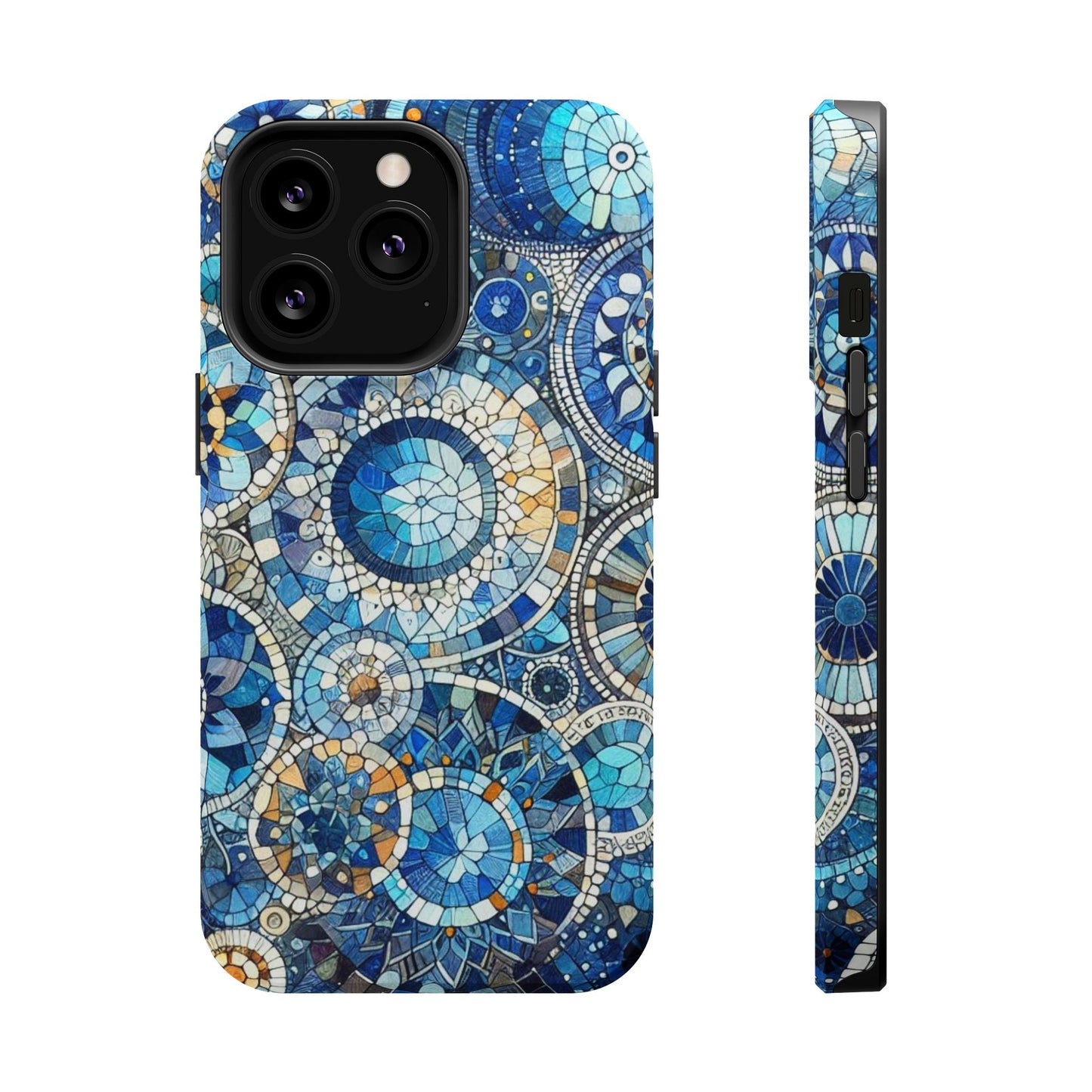 Blue Mosaic Phone Case Magnetic