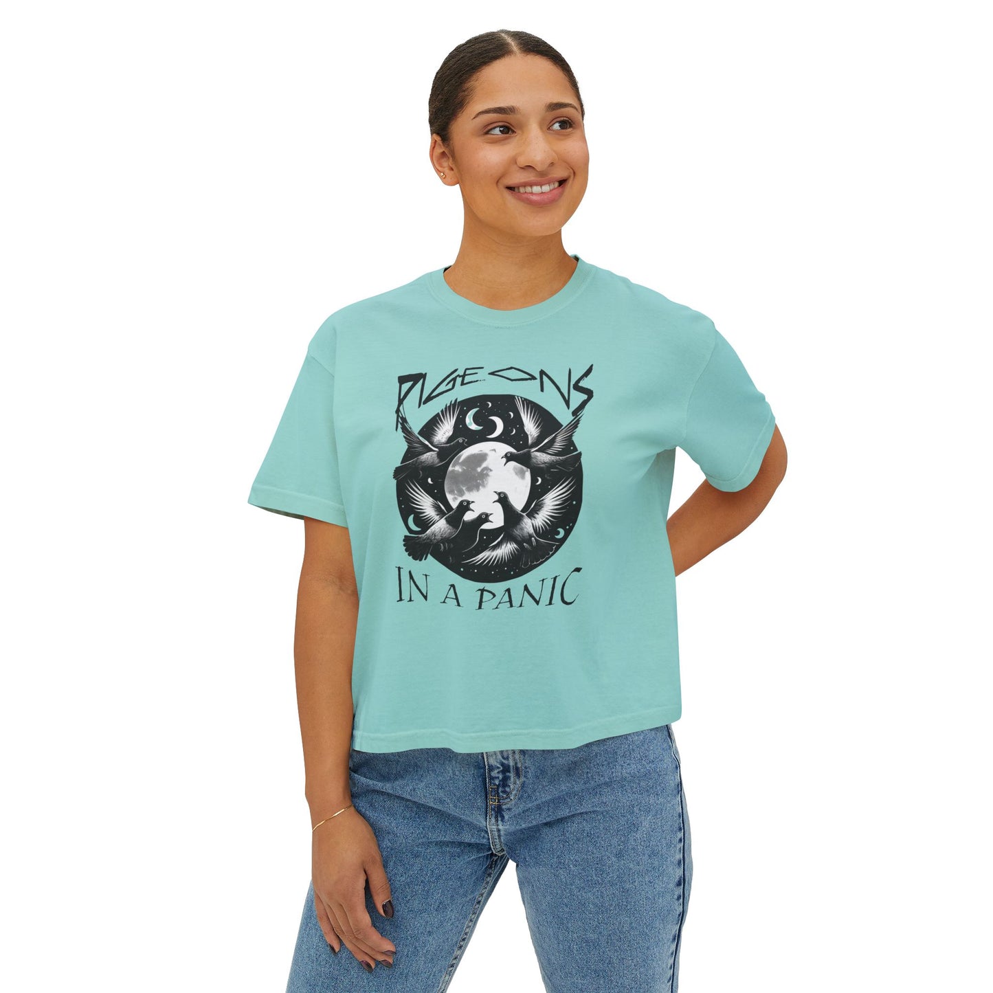 Boxy Tee - Pigeons in a Panic Shirt